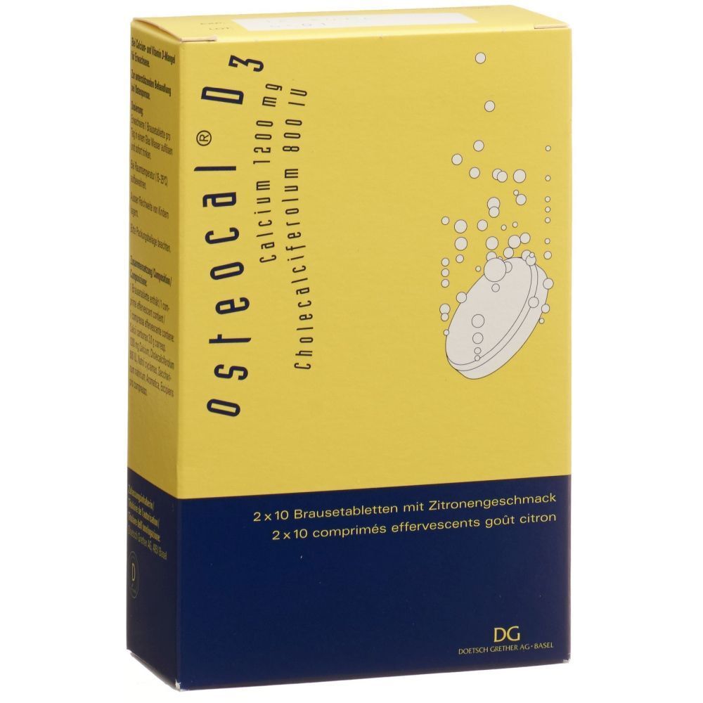 OSTEOCAL D3 Brausetabl 1200/800 Ds 20 Stk