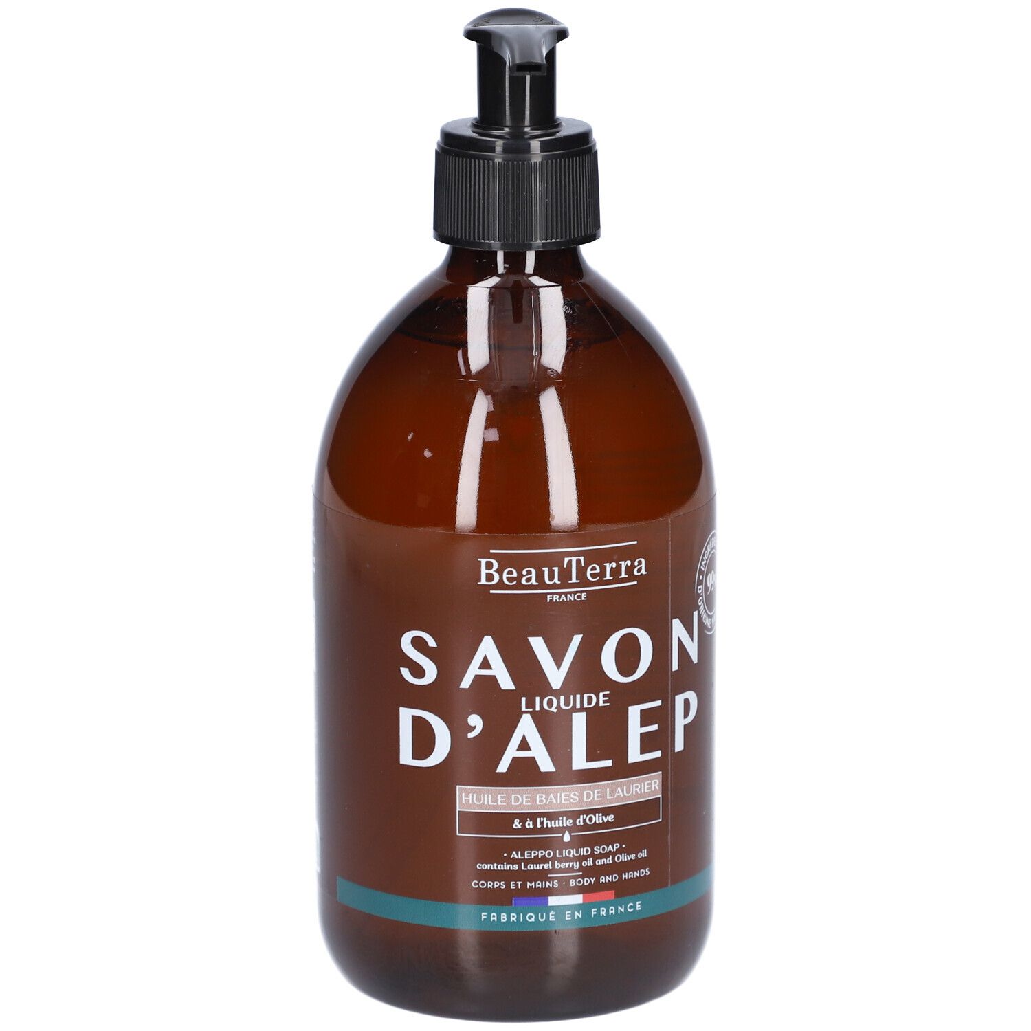 BeauTerra Savon Liquide d'Alep - Huile de Baies de Laurier