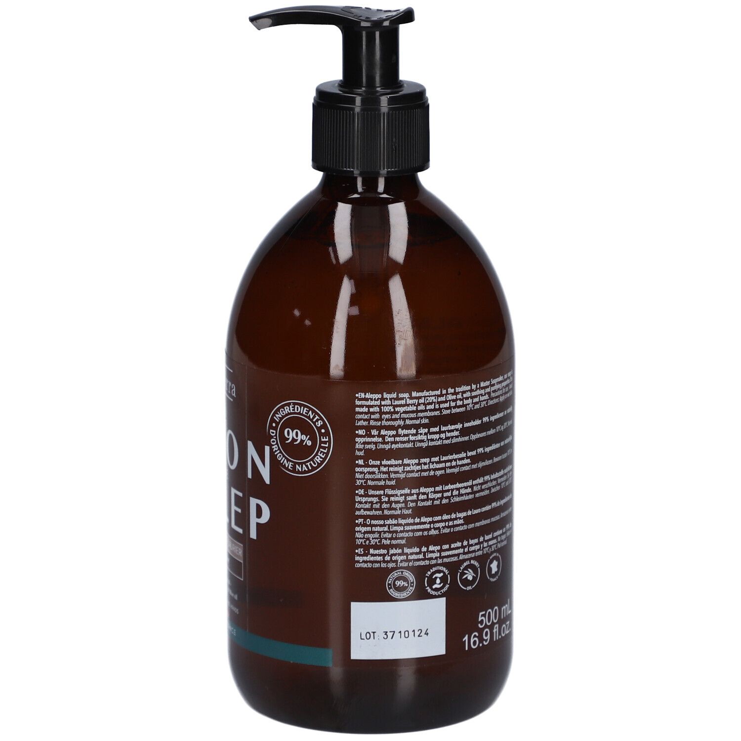 BeauTerra Savon Liquide d'Alep - Huile de Baies de Laurier