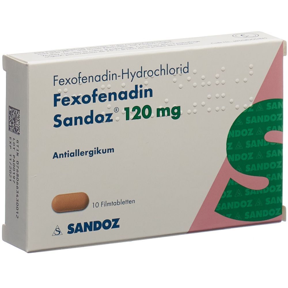 FEXOFENADIN Sandoz Filmtabl 120 mg 10 Stk