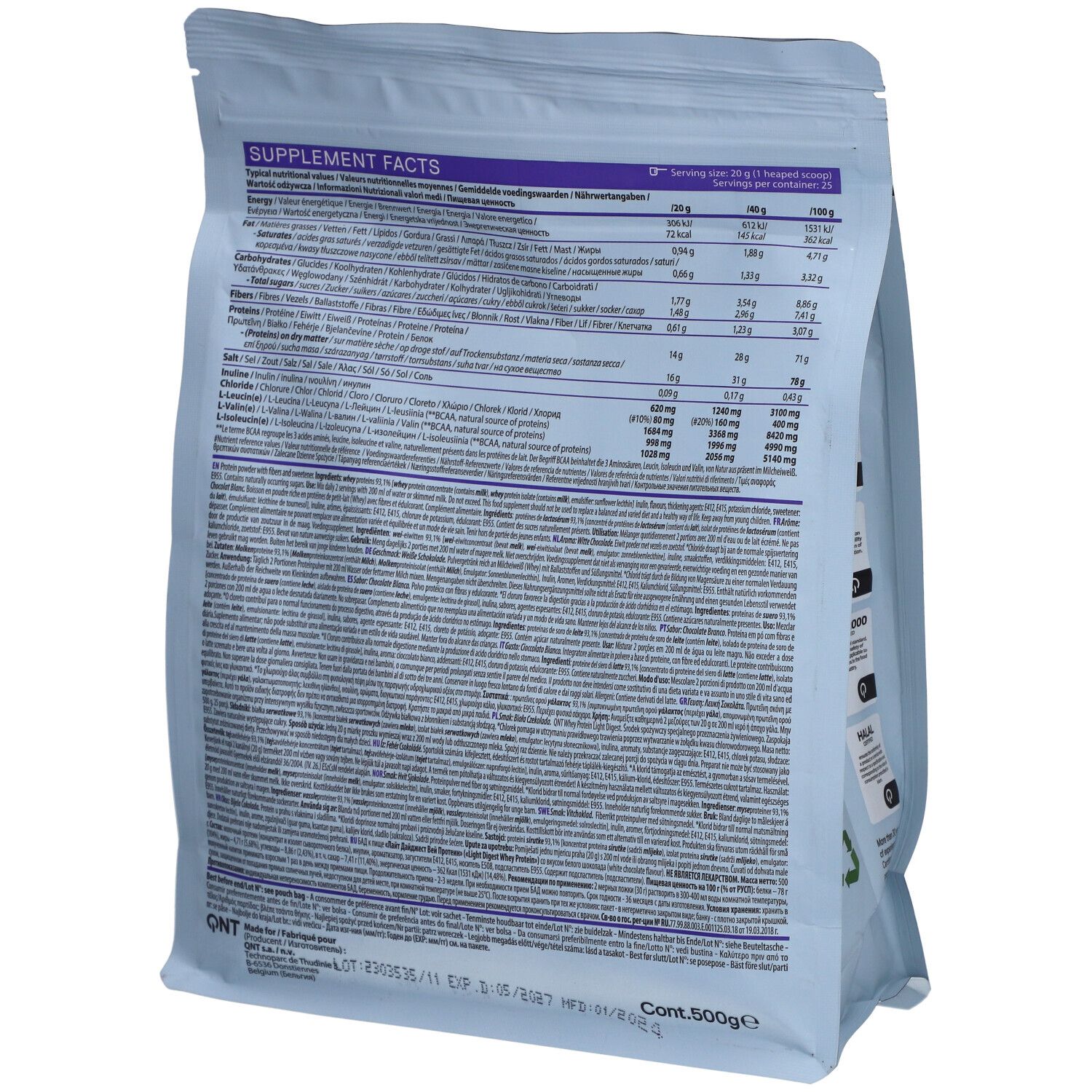 QNT Leicht verdauliches Molkenprotein Chococat Blanc