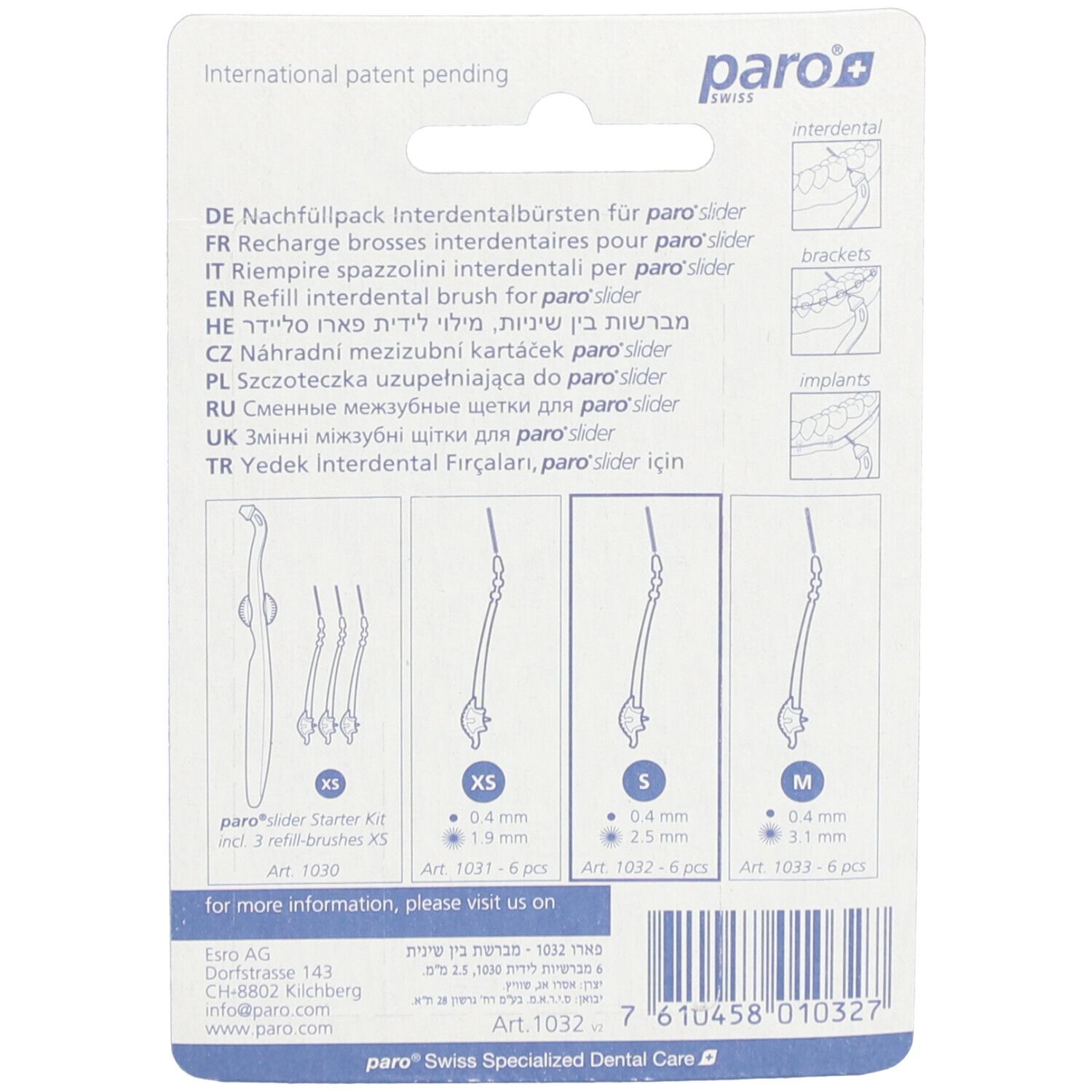 PARO SLIDER Nachfüllpackung Interdentalbürsten Größe S