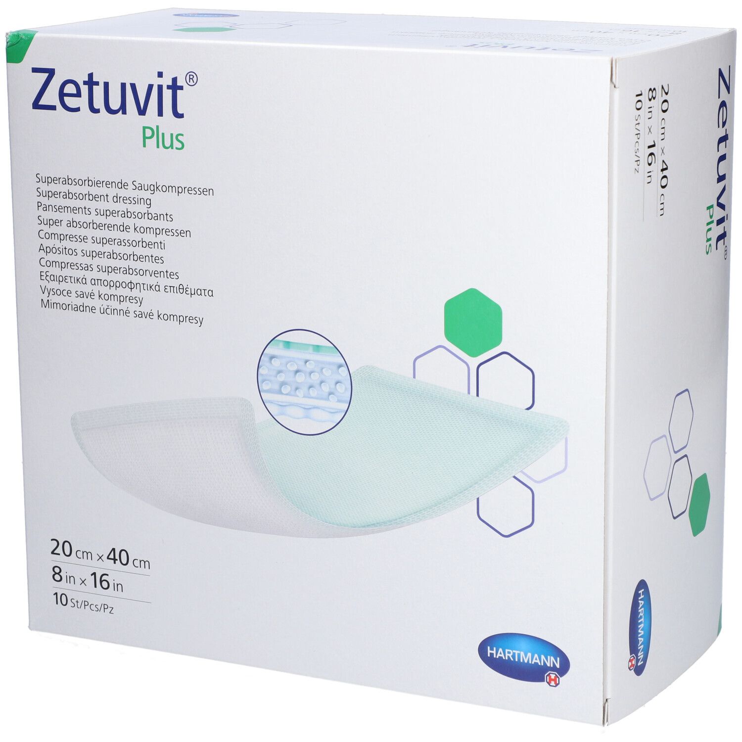 HARTMANN Zetuvit® Plus Saugkompressen 20 x 40 cm