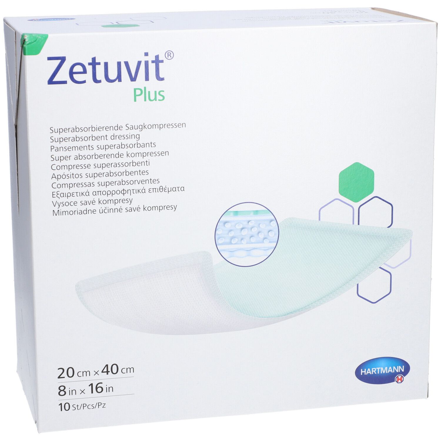 HARTMANN Zetuvit® Plus Saugkompressen 20 x 40 cm