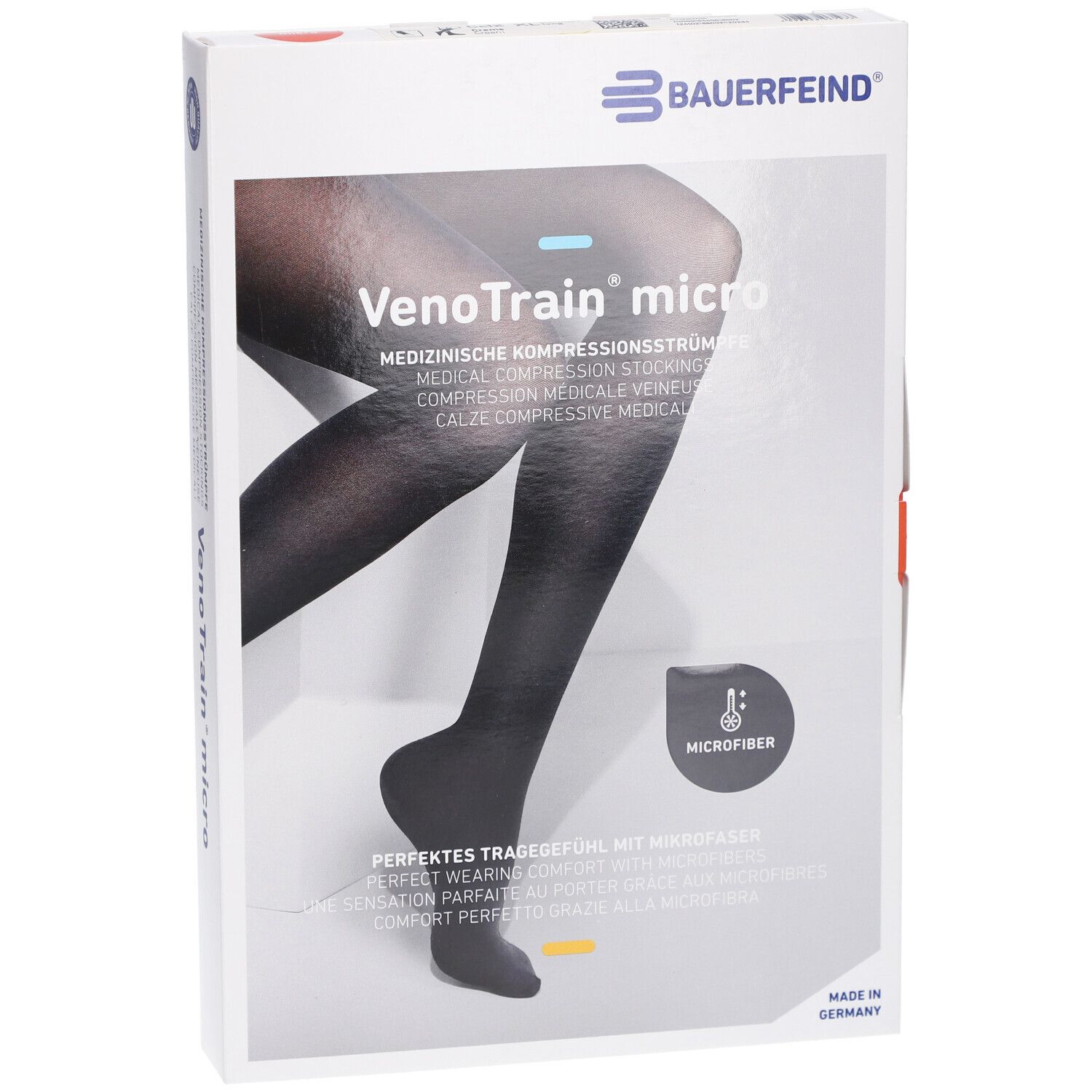 BAUERFEIND VenoTrain micro strumpf creme - Medizinische Kompressionsstrümpfe - AD CCL2 Größe XL normal/lang offener Fuß