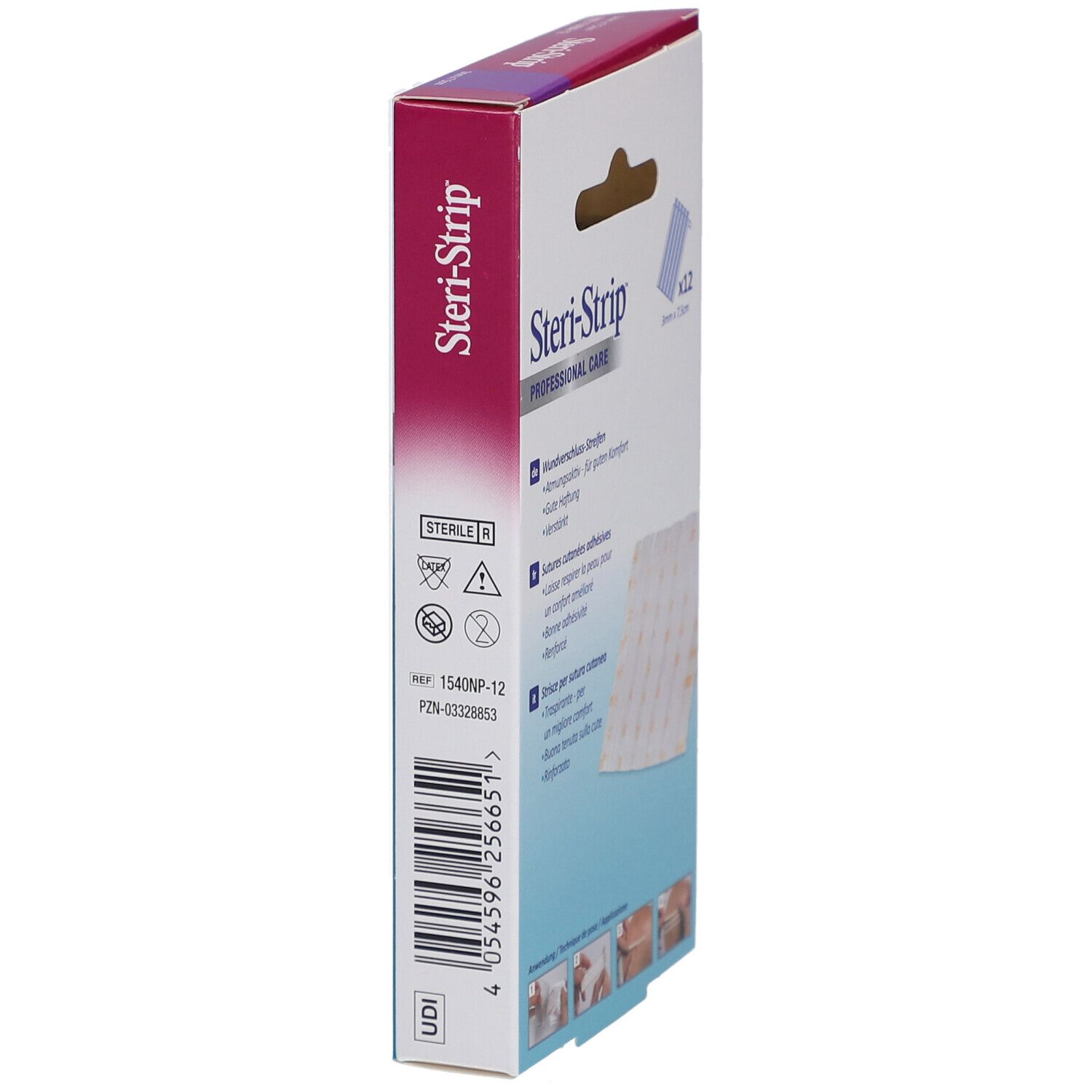 3M Steri-Strip™ Steriles selbstklebendes Hautnahtmaterial 3 x 75 mm Weiß