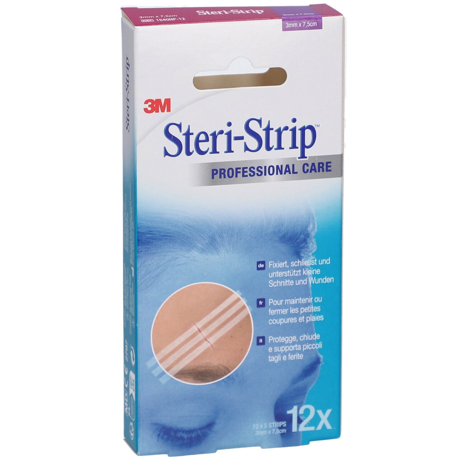 3M Steri-Strip™ Steriles selbstklebendes Hautnahtmaterial 3 x 75 mm Weiß