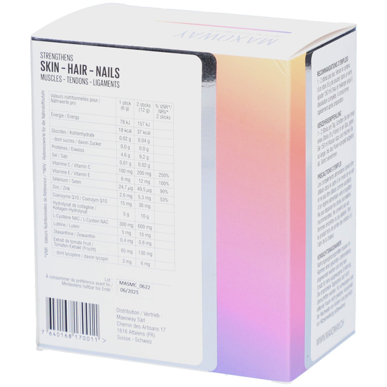 MAXOWAY Swiss Marine Collagen Sticks