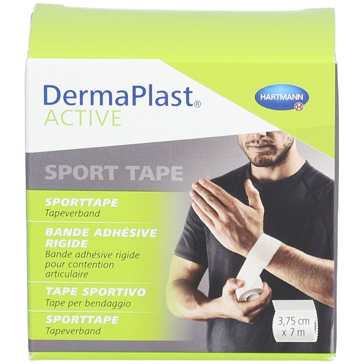 HARTMANN DermaPlast® Active Sport Tape - Bande adhésive rigide pour contention articulaire 3,75 cm x 7 m