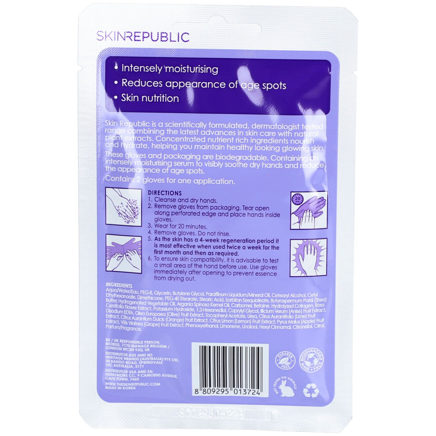 SKIN REPUBLIC Hand Repair - Intensive Anti-Aging Feuchtigkeitsmaske für die Hände