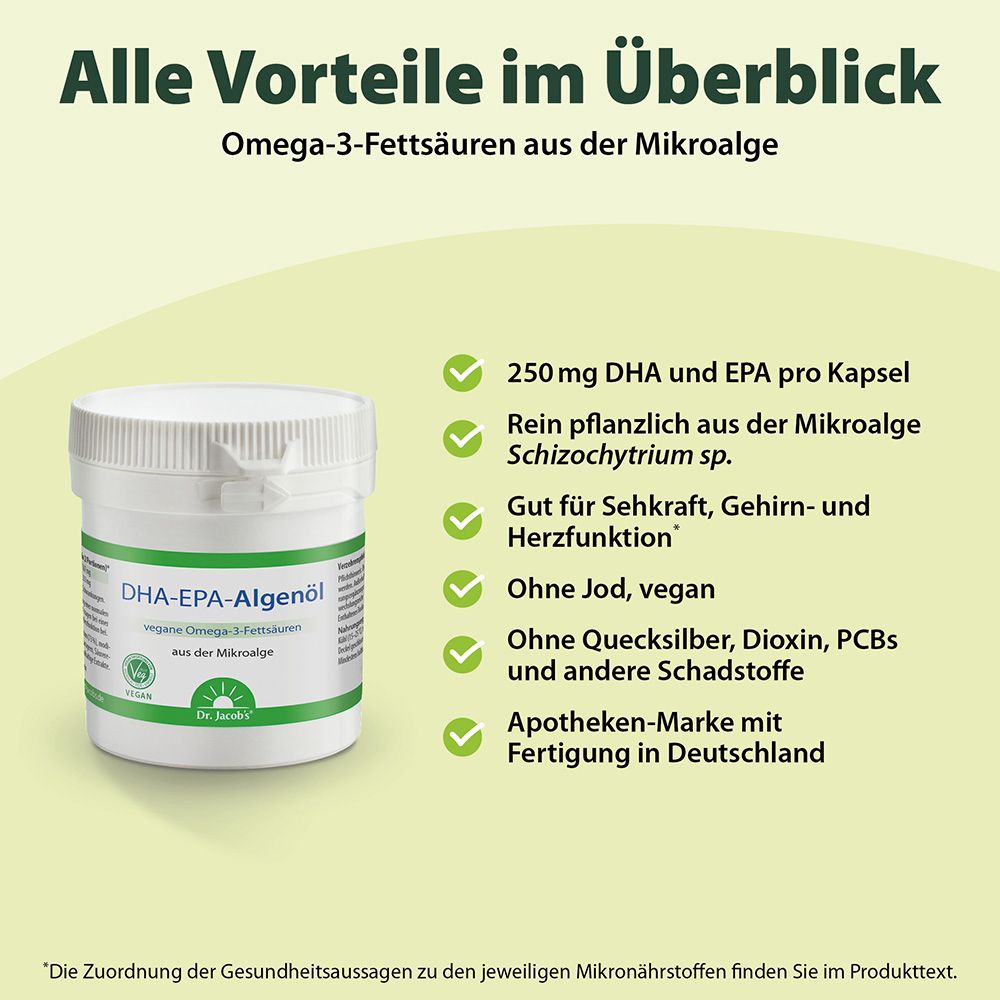 Dr. Jacob's DHA-EPA Huile d'algue