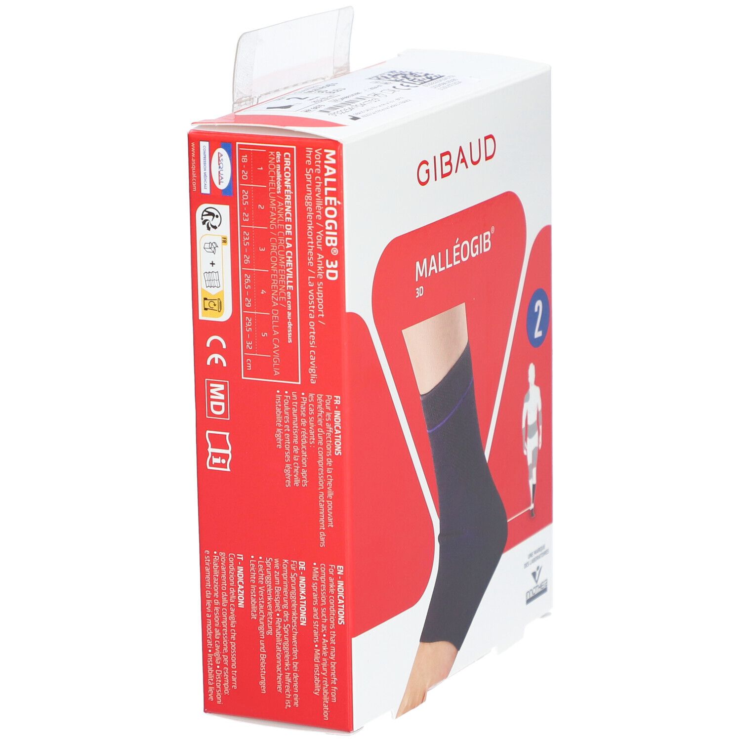 GIBAUD Malleogib 3D Knöchelbandage Blau - Größe 2 (20-23 cm)
