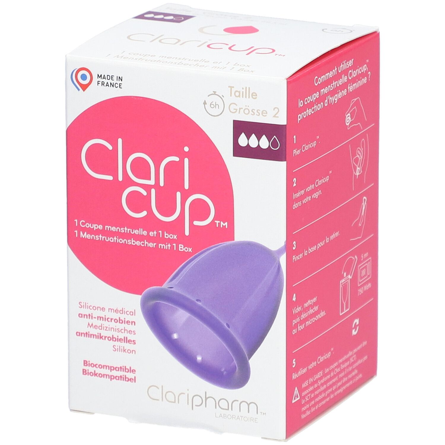CLARIPHARM™ Clari Cup™ Coupe menstruelle Taille 2