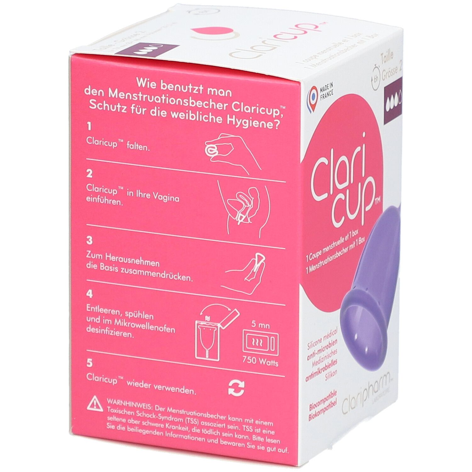 CLARIPHARM™ Clari Cup™ Coupe menstruelle Taille 2