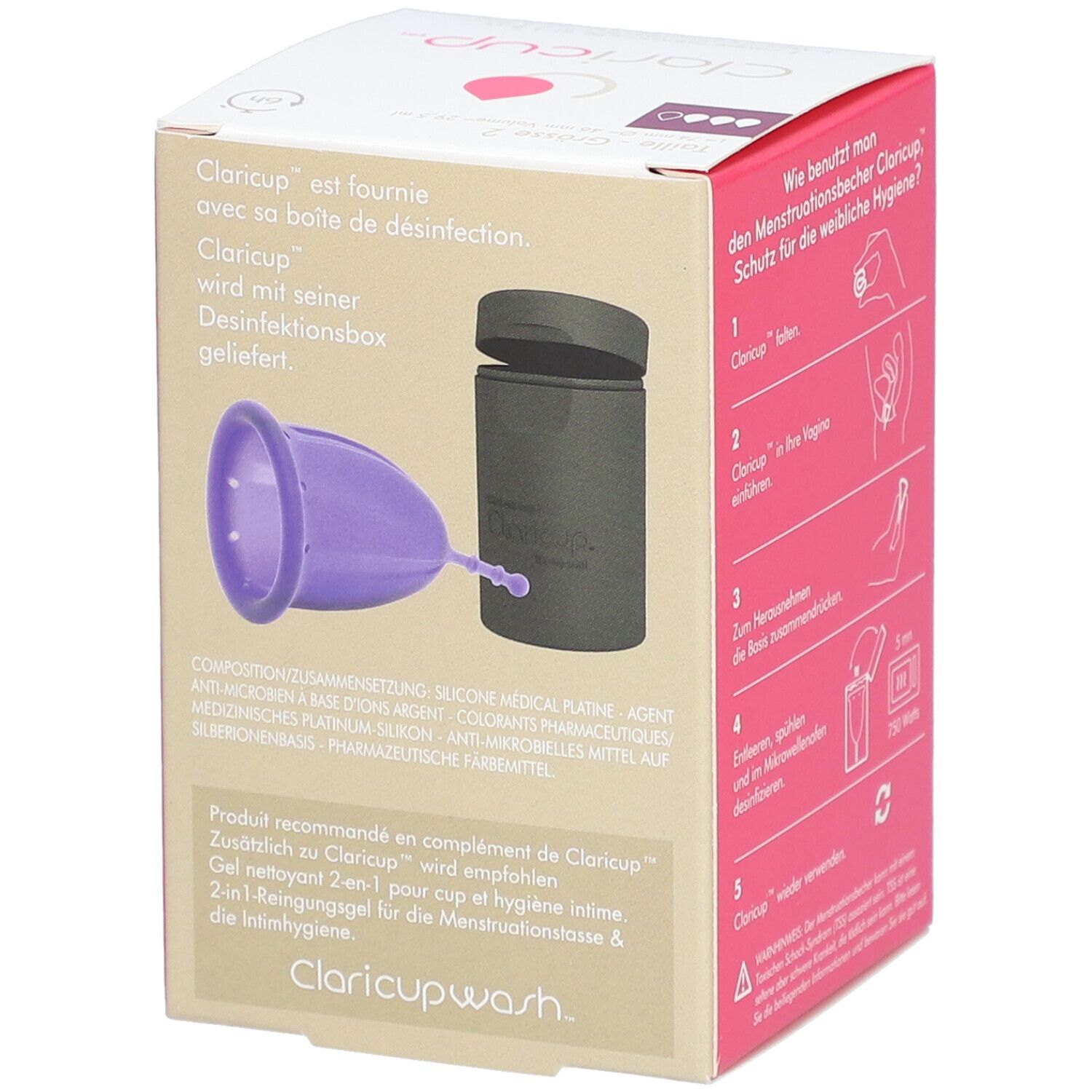 CLARIPHARM™ Clari Cup™ Coupe menstruelle Taille 2