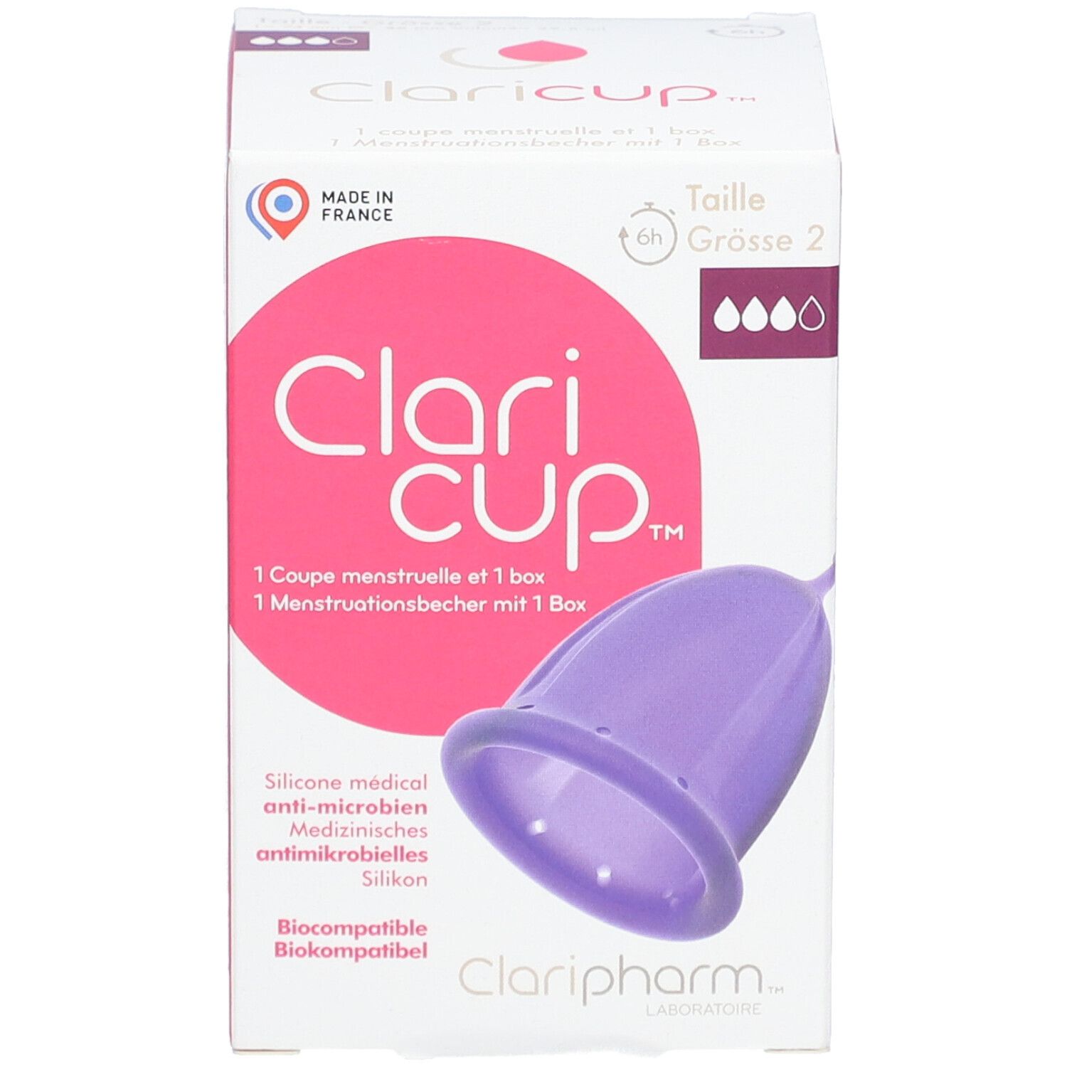 CLARIPHARM™ Clari Cup™ Coupe menstruelle Taille 2