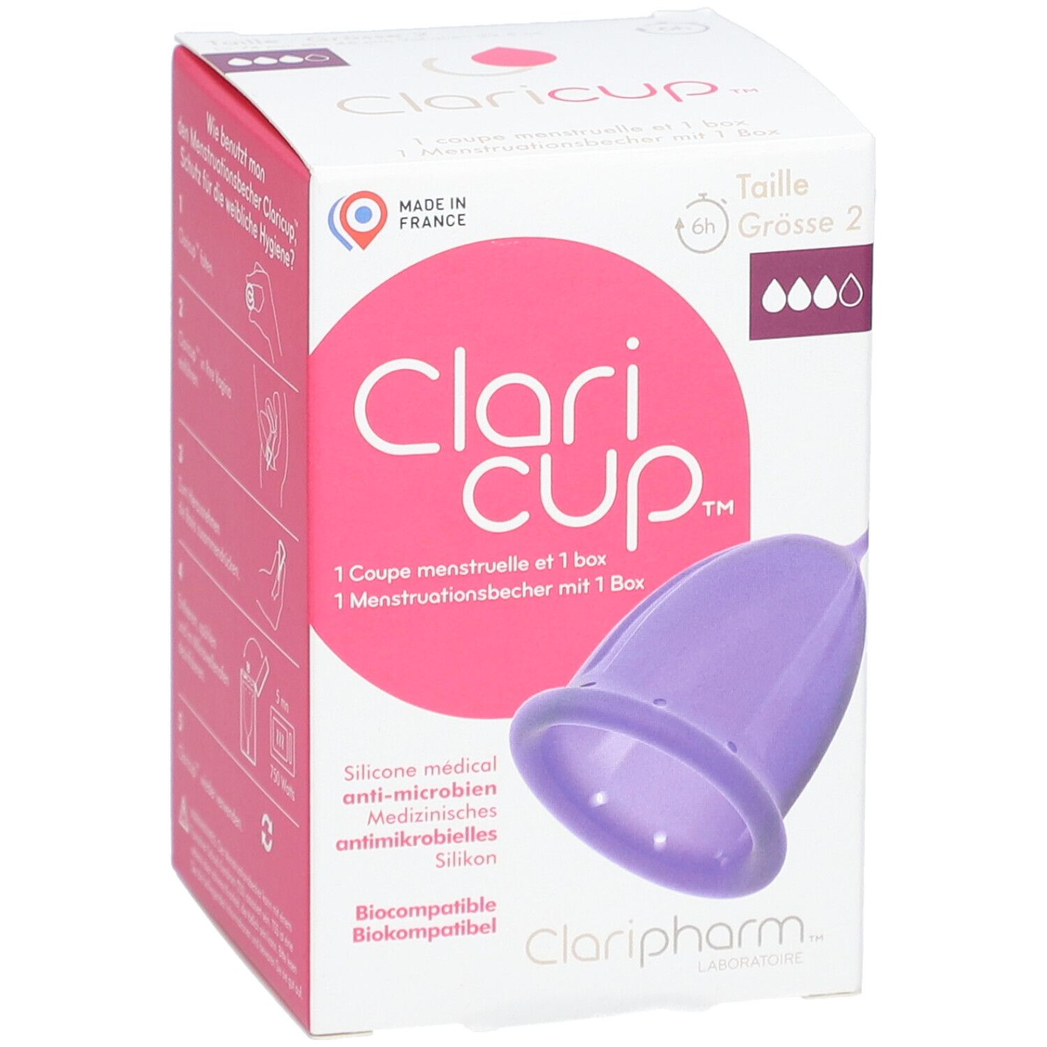 CLARIPHARM™ Clari Cup™ Coupe menstruelle Taille 2