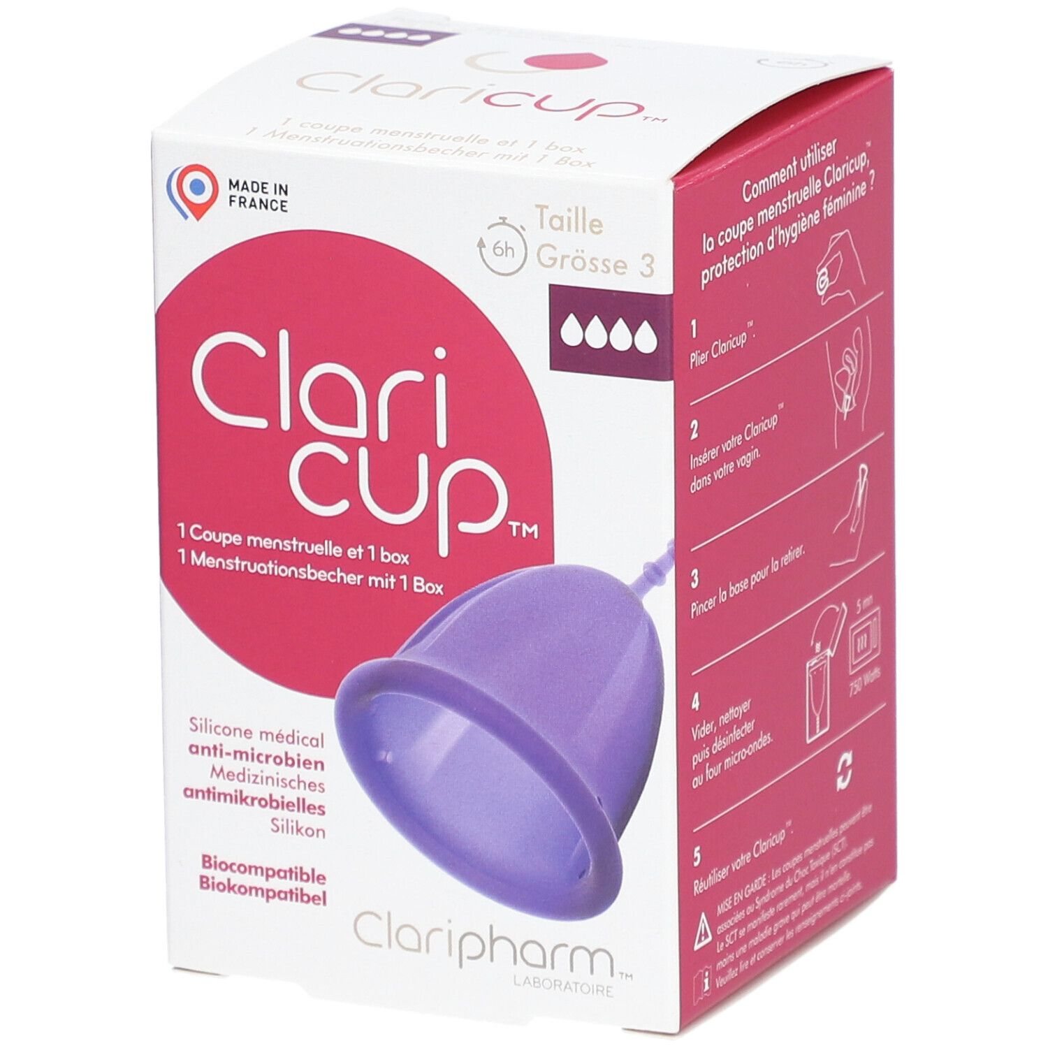 CLARIPHARM™ Clari Cup™ Coupe menstruelle Taille 3