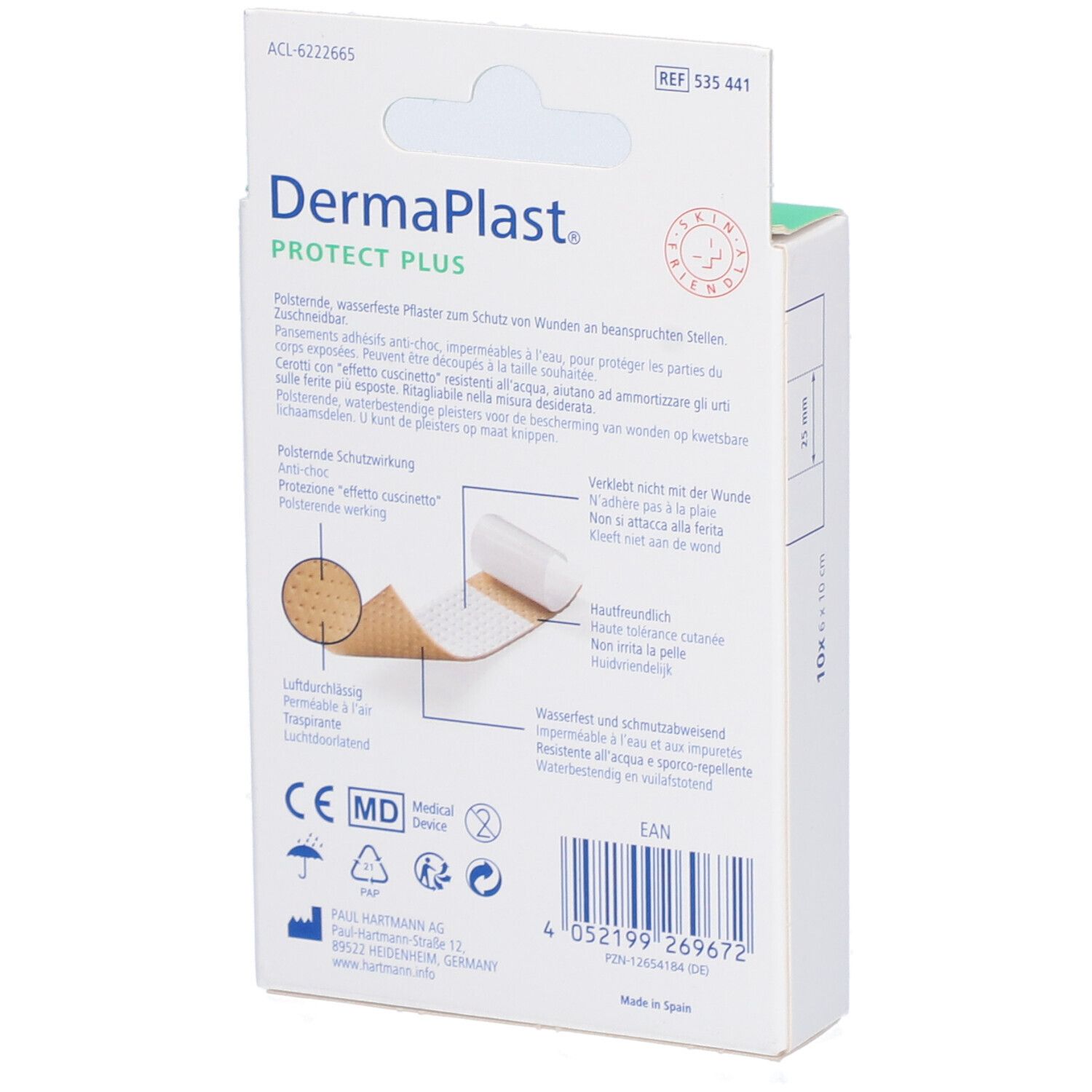 HARTMANN Dermaplast® Protect Plus Zuschneidbare Pflaster 6 x 10 cm