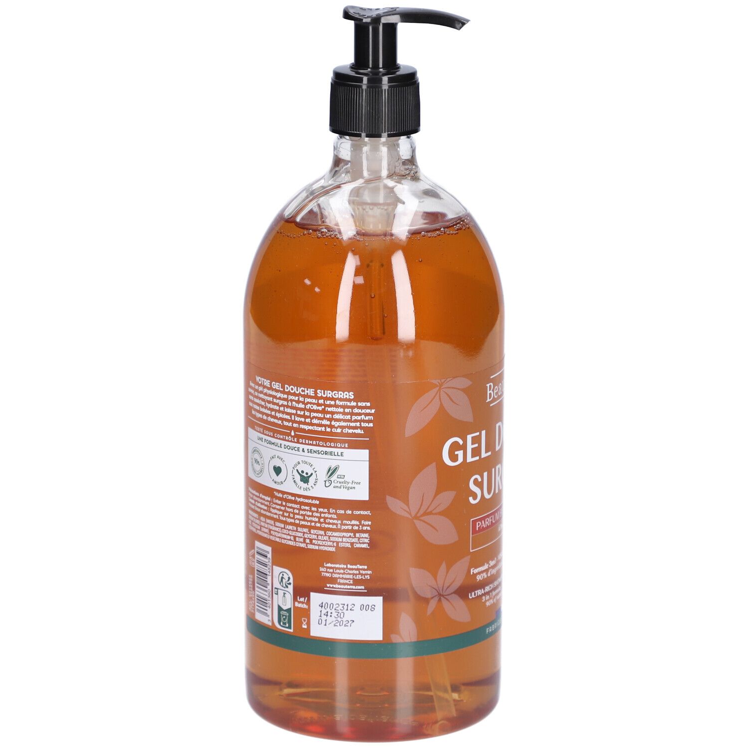 BeauTerra Gel Douche Surgras - Bois de Santal