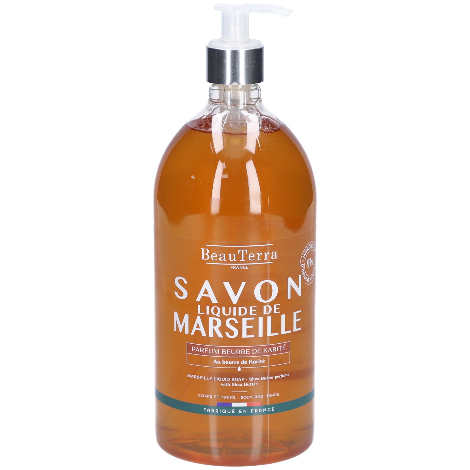 BeauTerra Savon Liquide de Marseille - Karité 1L