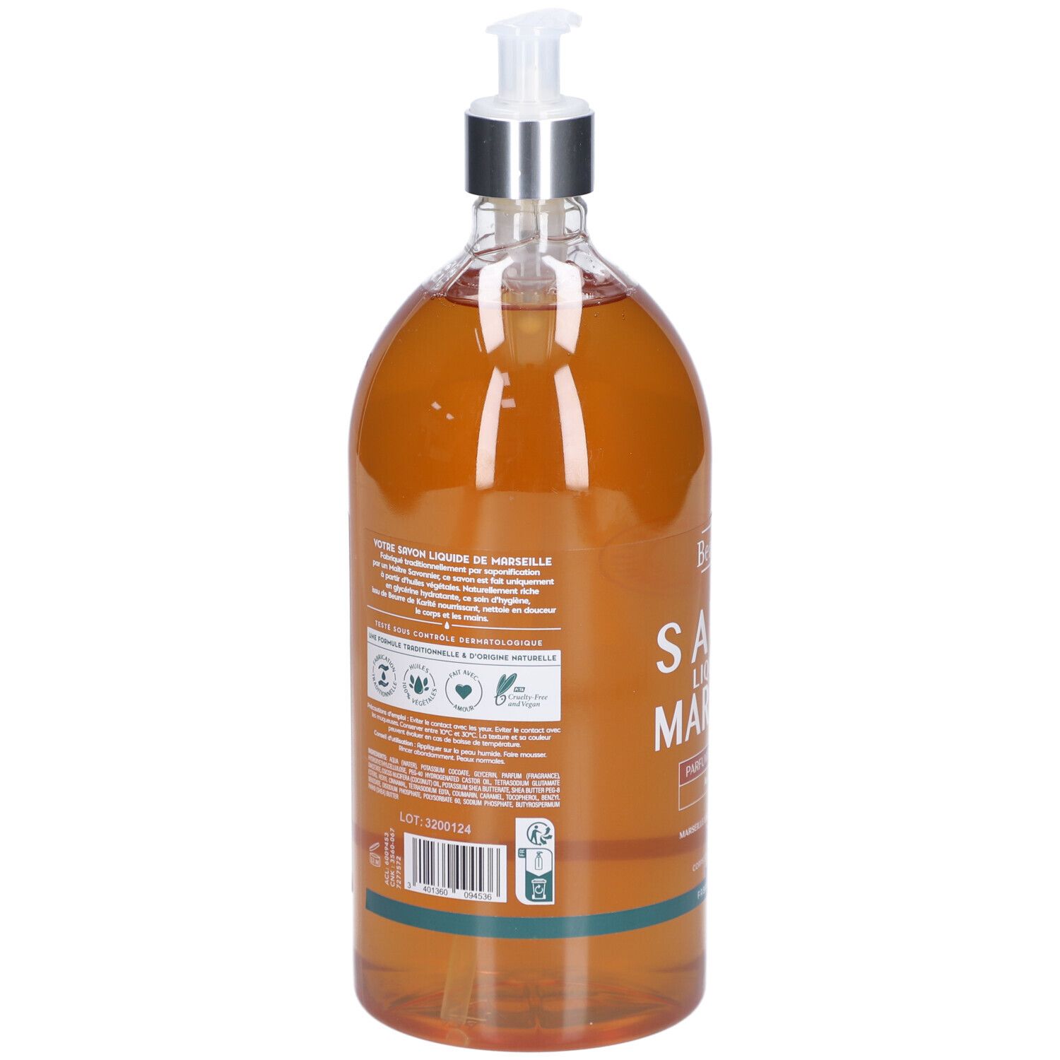 BeauTerra Savon Liquide de Marseille - Karité 1L