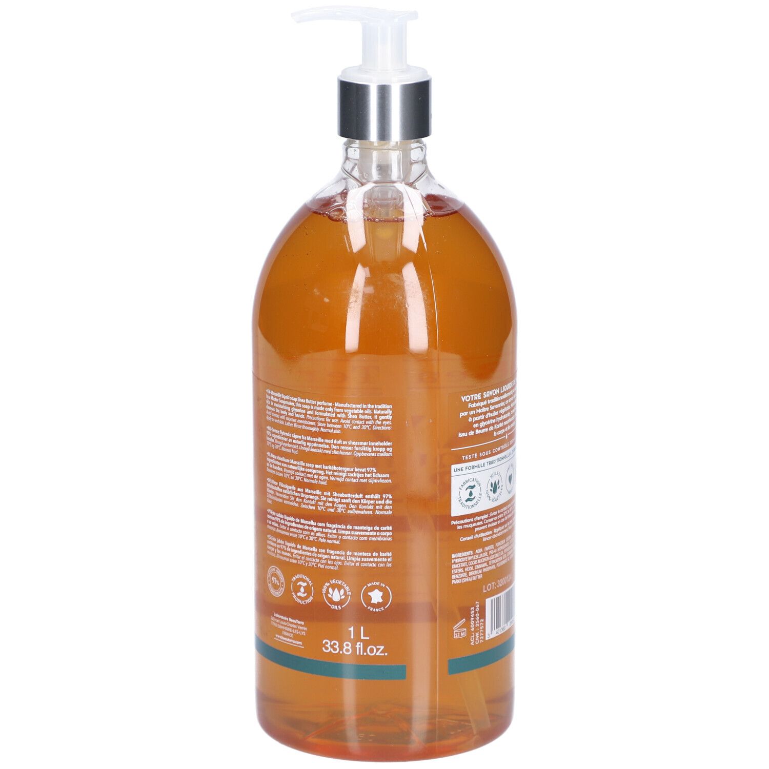 BeauTerra Savon Liquide de Marseille - Karité 1L