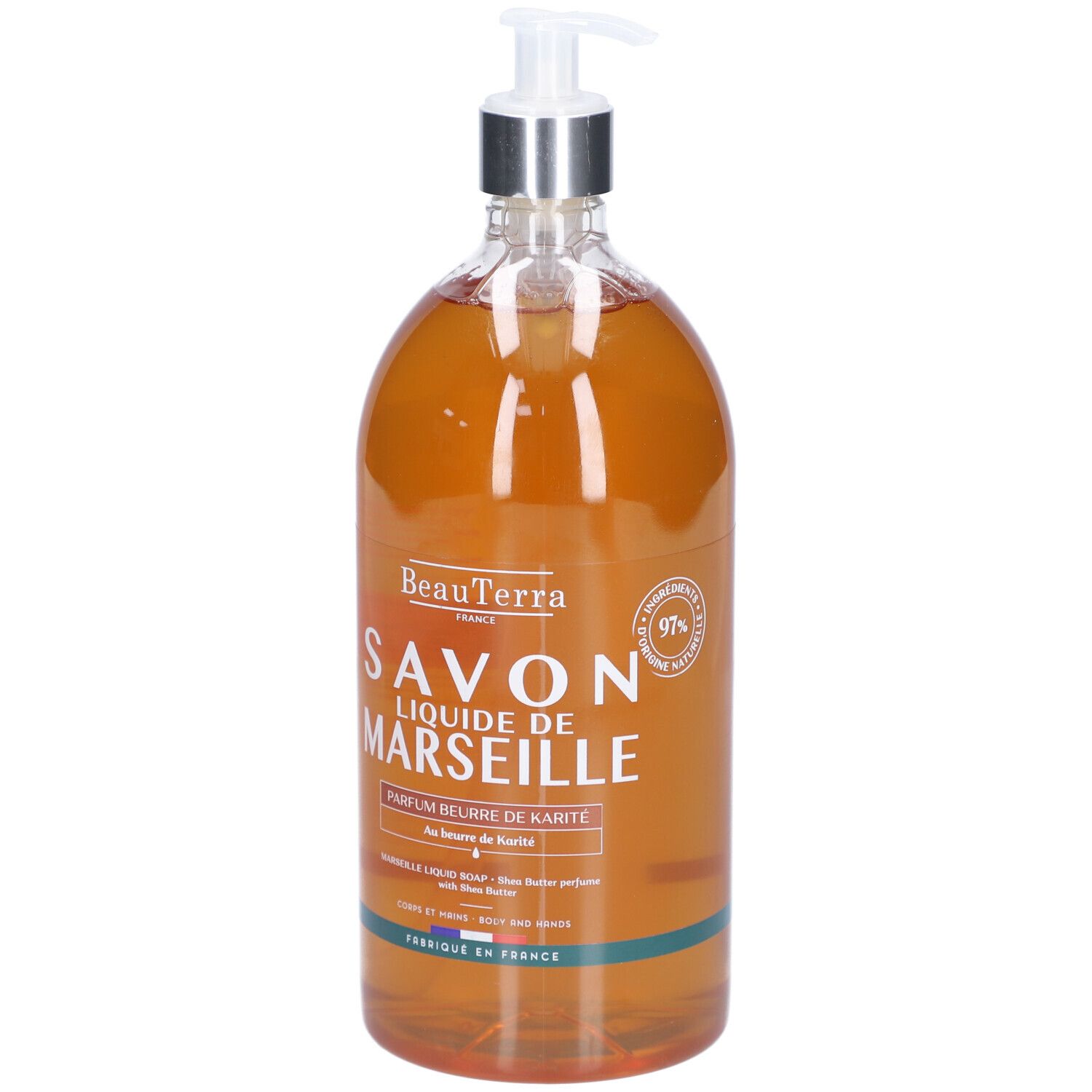 BeauTerra Savon Liquide de Marseille - Karité 1L