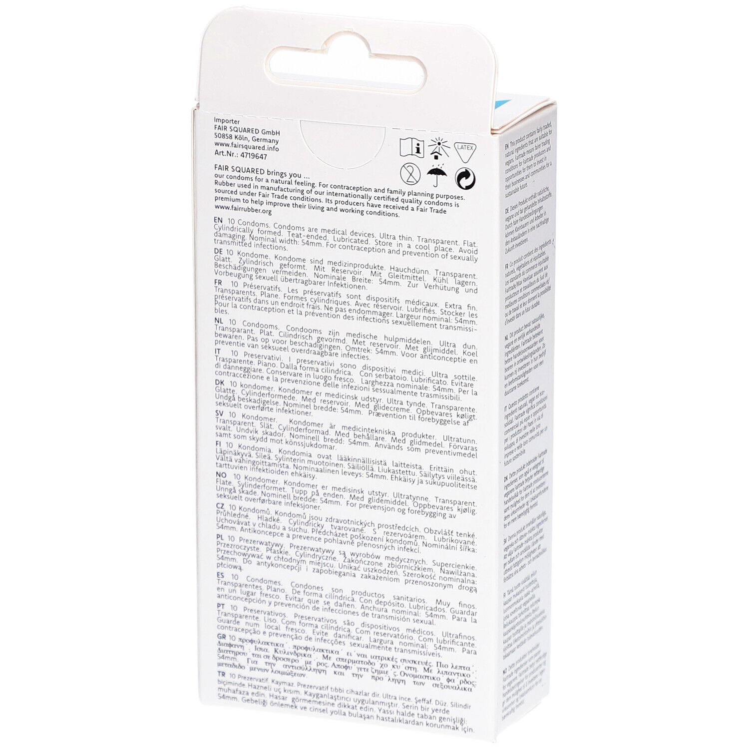 Fair Squared® Ultra Thin Kondome 10 Stück 52 mm