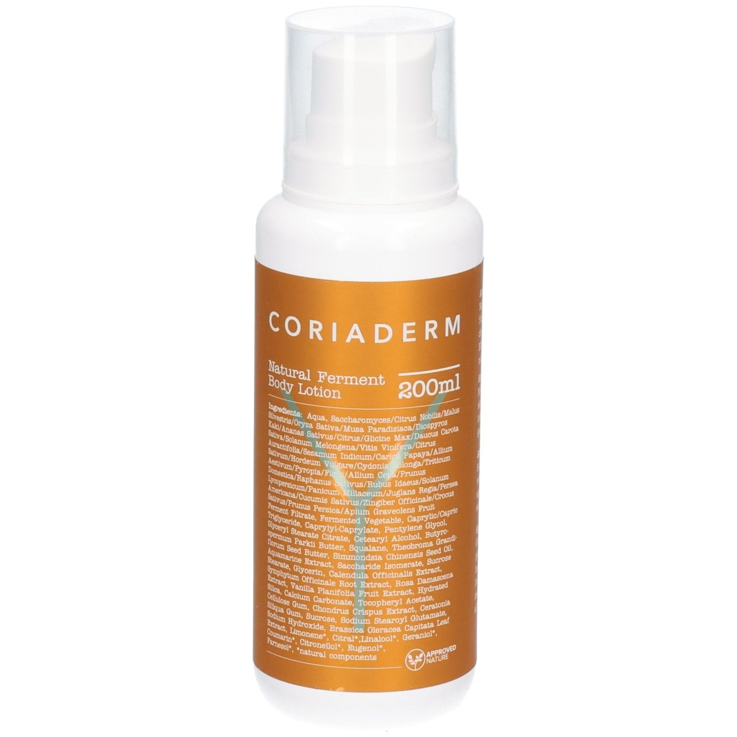 CORIADERM Natural Ferment Body Lotion, 200ml Spenderflasche mit Pumpzerstäuber.