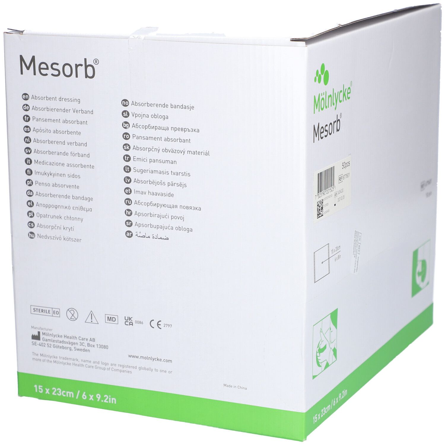 MÖLNLYCKE® Mesorb® Pansement absorbant 15 x 23 cm stérile