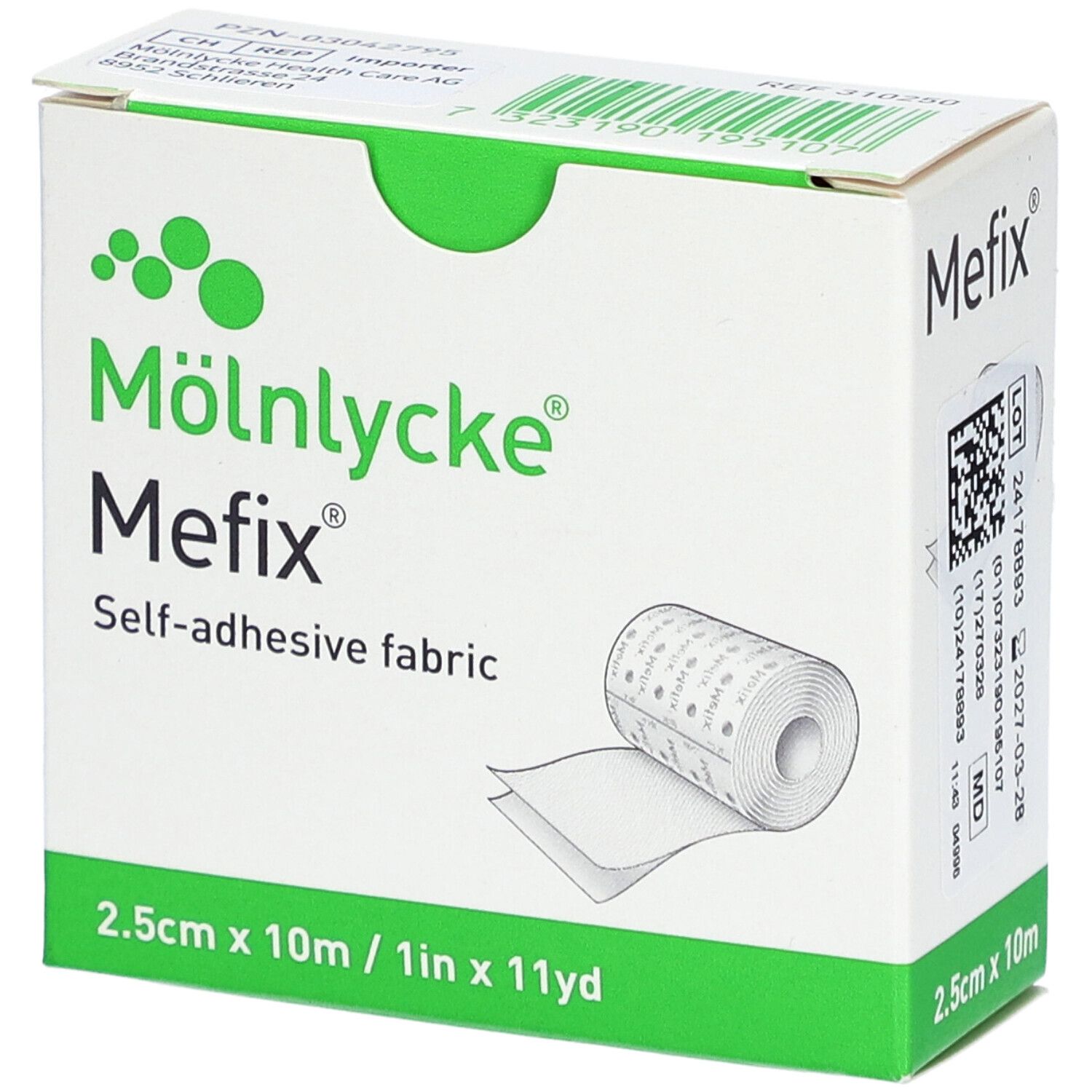 MÖLNLYCKE® Mefix® Vliespflaster dehnbar 2,5 cm x 10 m