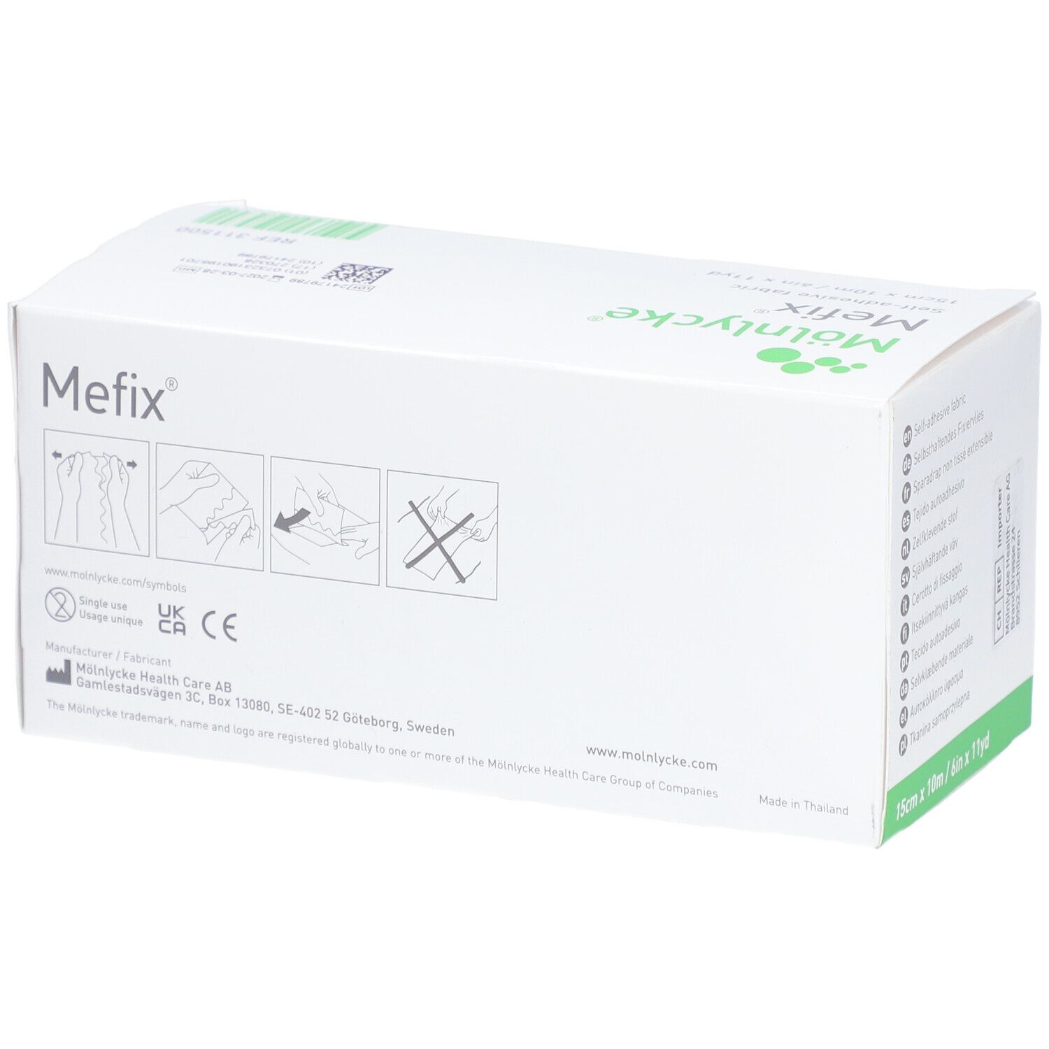 MÖLNLYCKE® Mefix® Sparadrap non tissé extensible 15 cm x 10 m