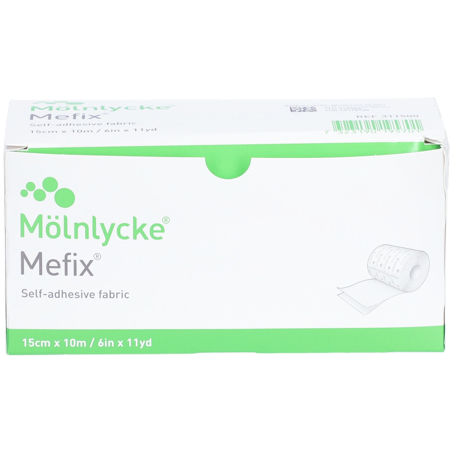 MÖLNLYCKE® Mefix® Sparadrap non tissé extensible 15 cm x 10 m