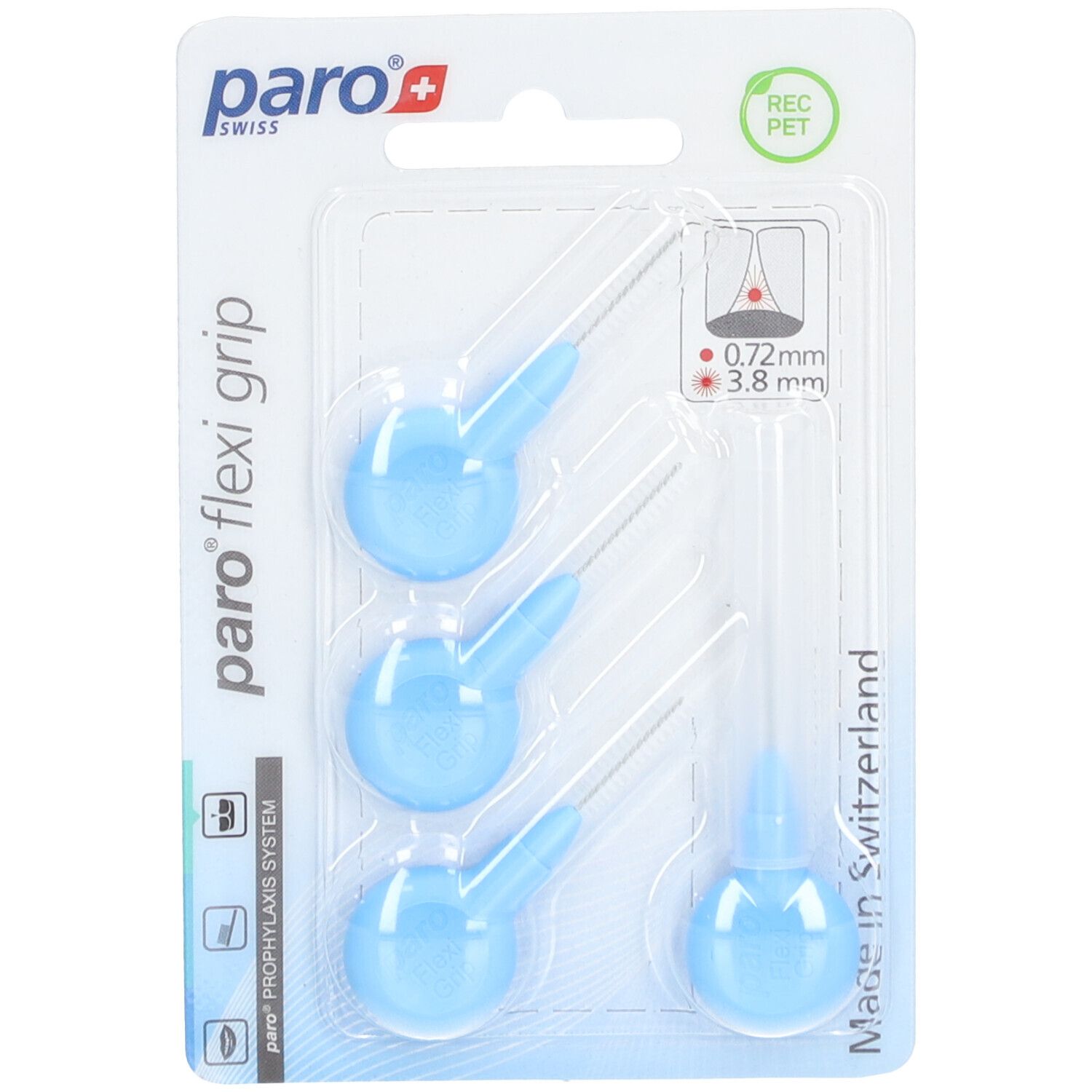 PARO Flexi Grip 3.8mm hellblau fein 4 Stk