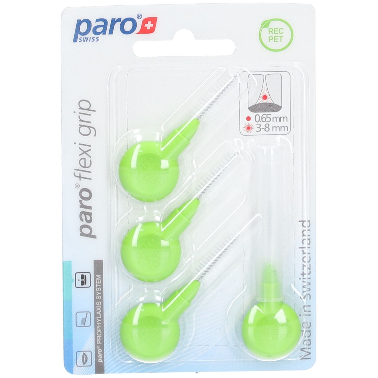 paro® Flexi Grip Brossettes interdentaires 3-8 mm Vert Clair