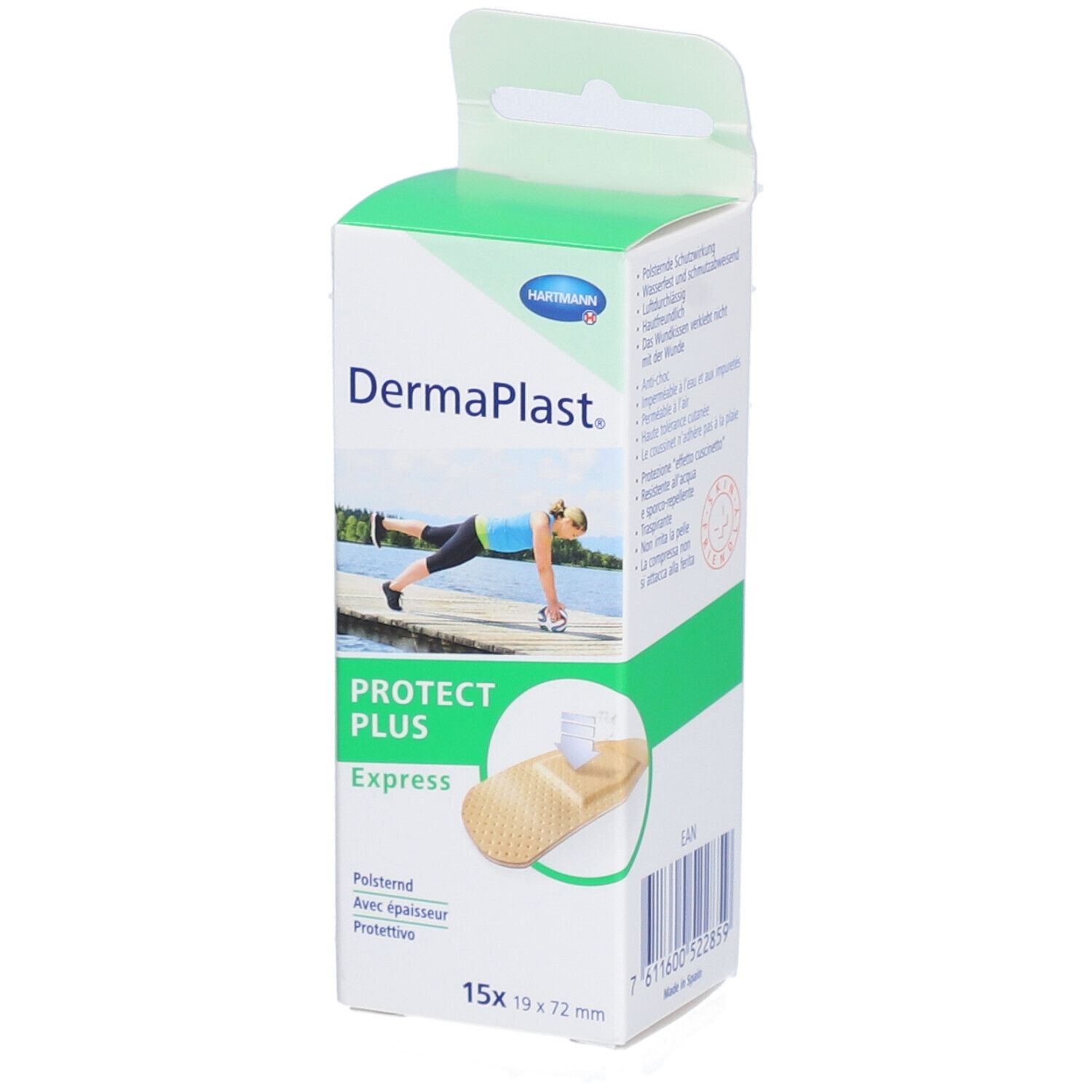 HARTMANN Dermaplast® Protect Plus Express Pflaster 19 x 72 mm