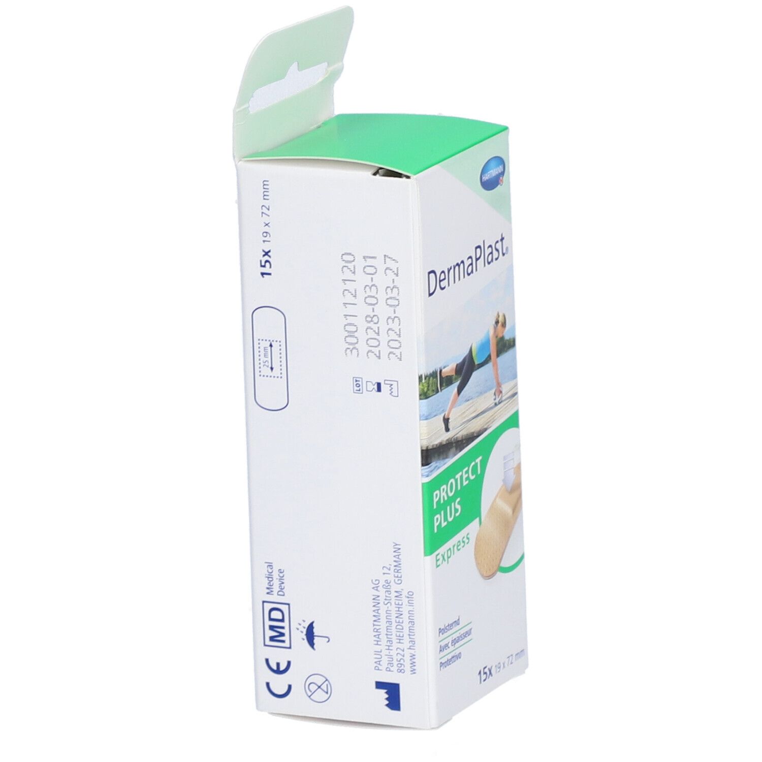 HARTMANN Dermaplast® Protect Plus Express Pflaster 19 x 72 mm