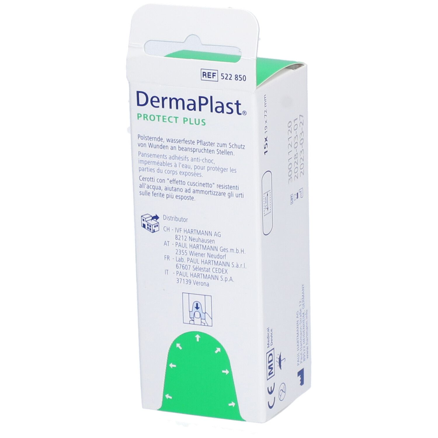 HARTMANN Dermaplast® Protect Plus Express Pflaster 19 x 72 mm