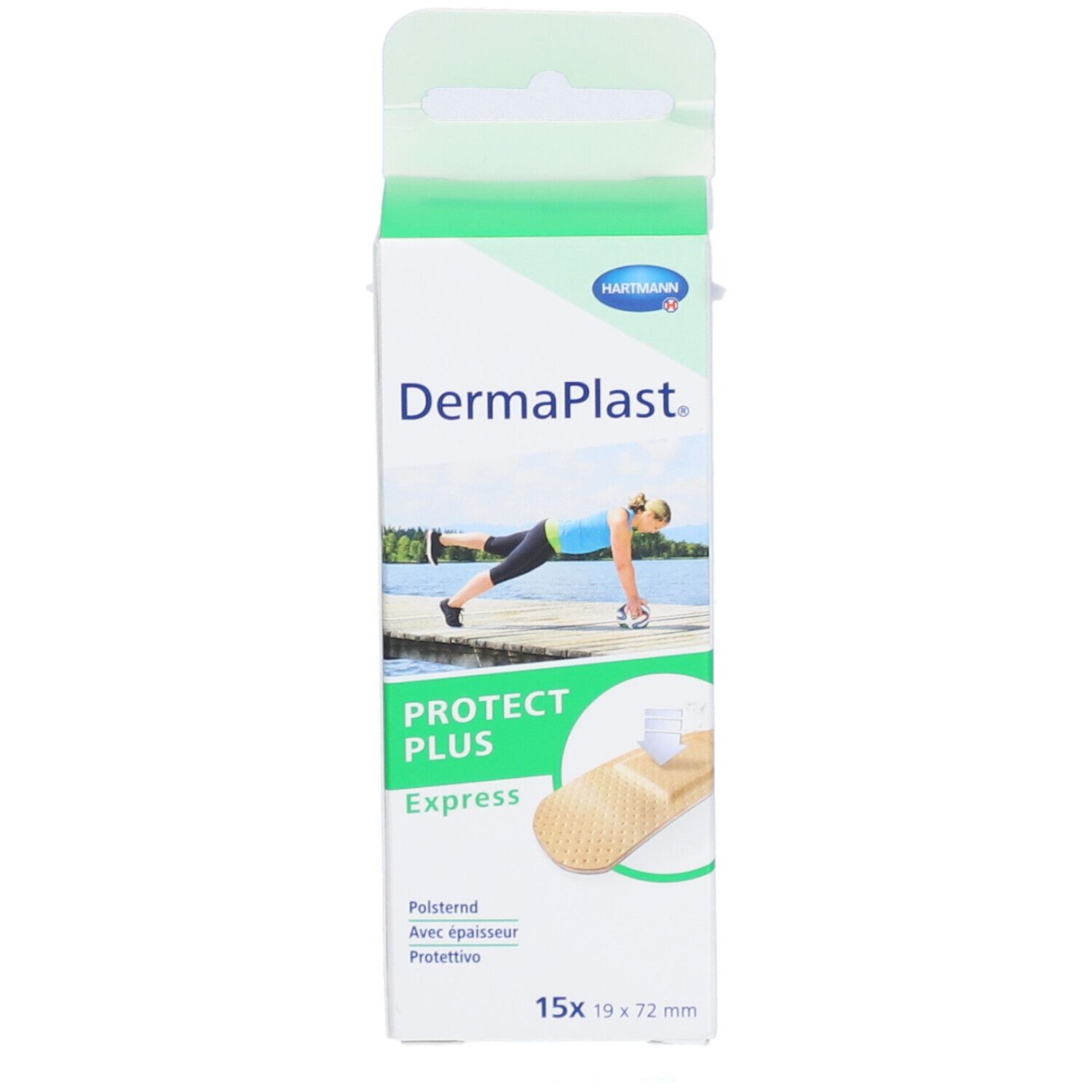 HARTMANN Dermaplast® Protect Plus Express Pflaster 19 x 72 mm