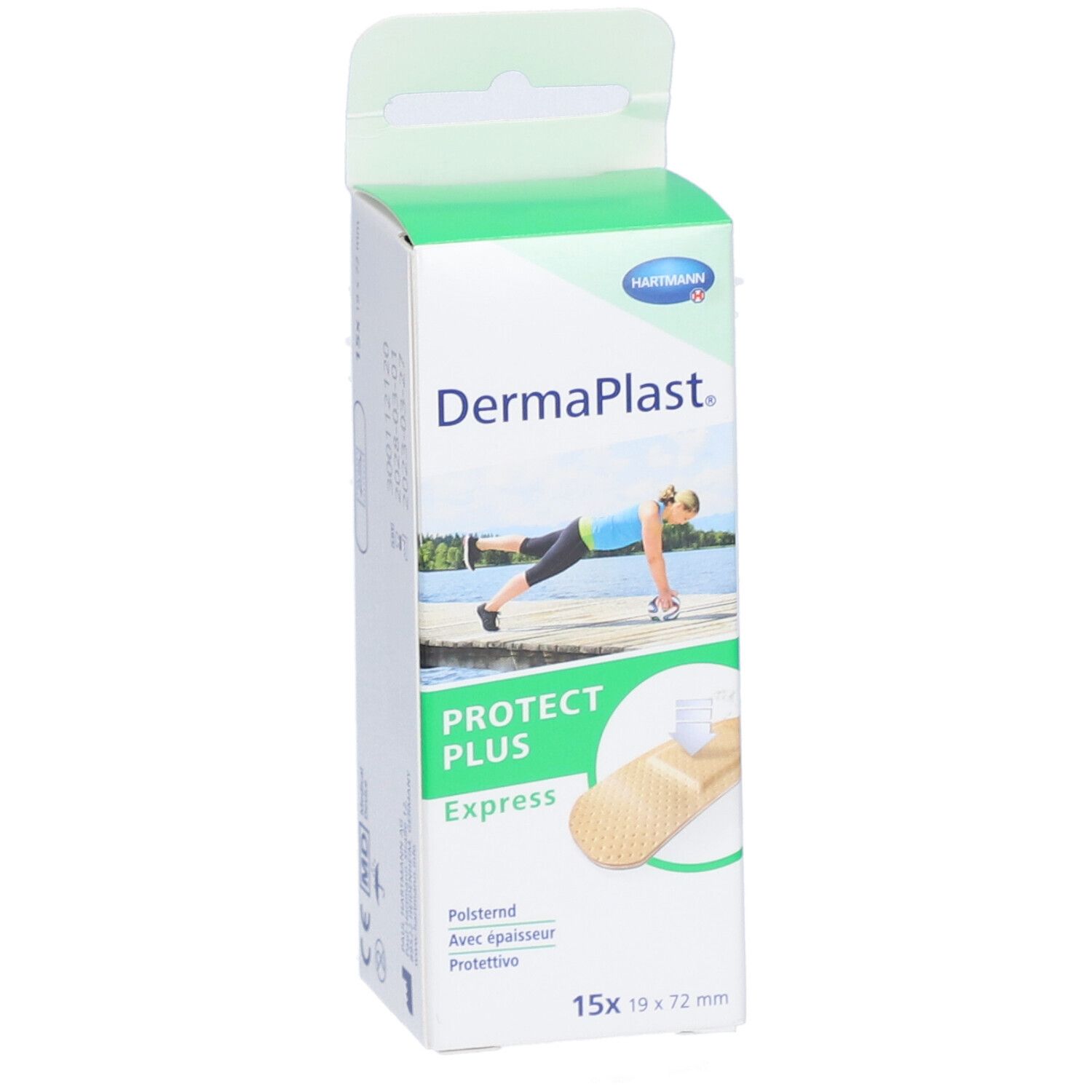 HARTMANN Dermaplast® Protect Plus Express Pflaster 19 x 72 mm