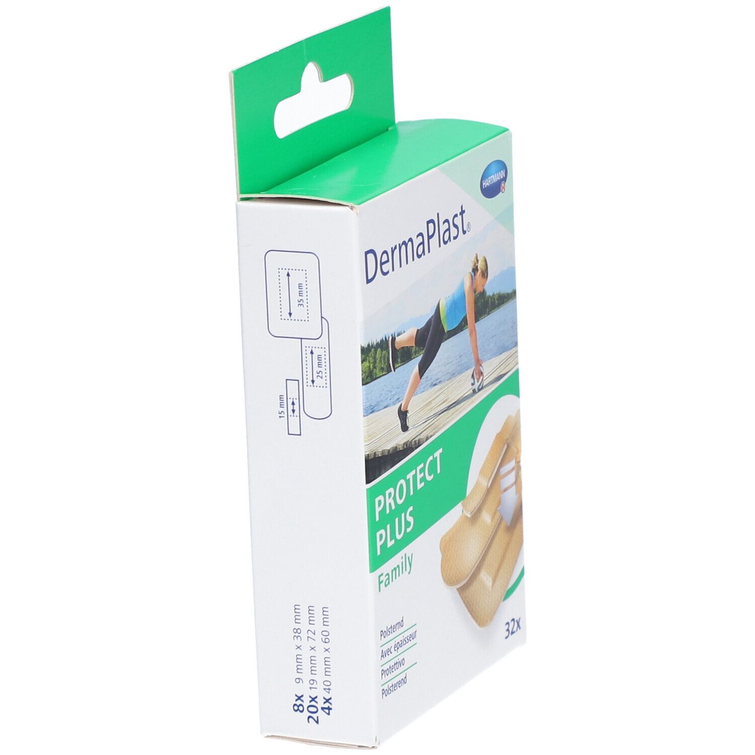 HARTMANN Dermaplast® Protect Plus Family Pansements 3 tailles