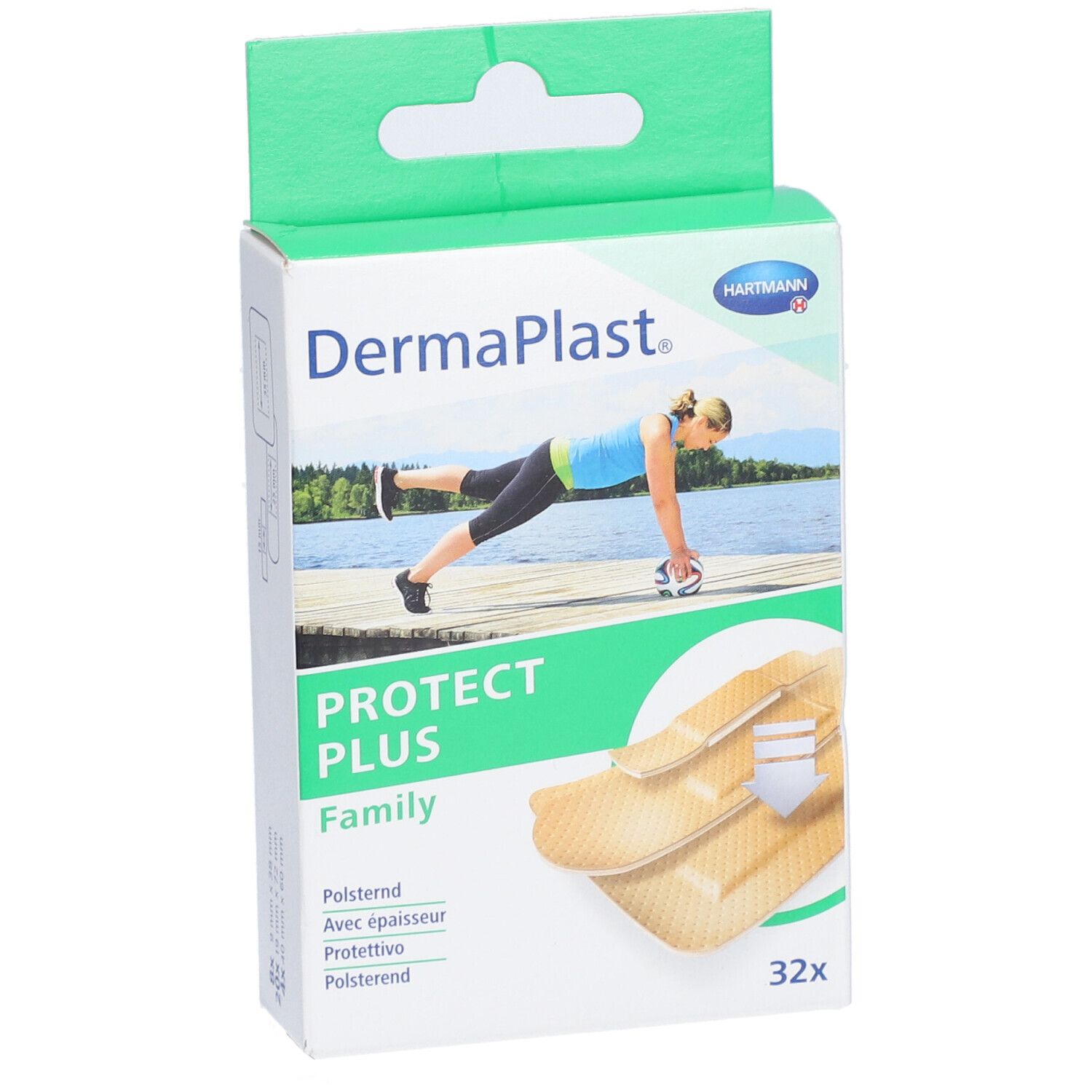 HARTMANN Dermaplast® Protect Plus Family Pansements 3 tailles
