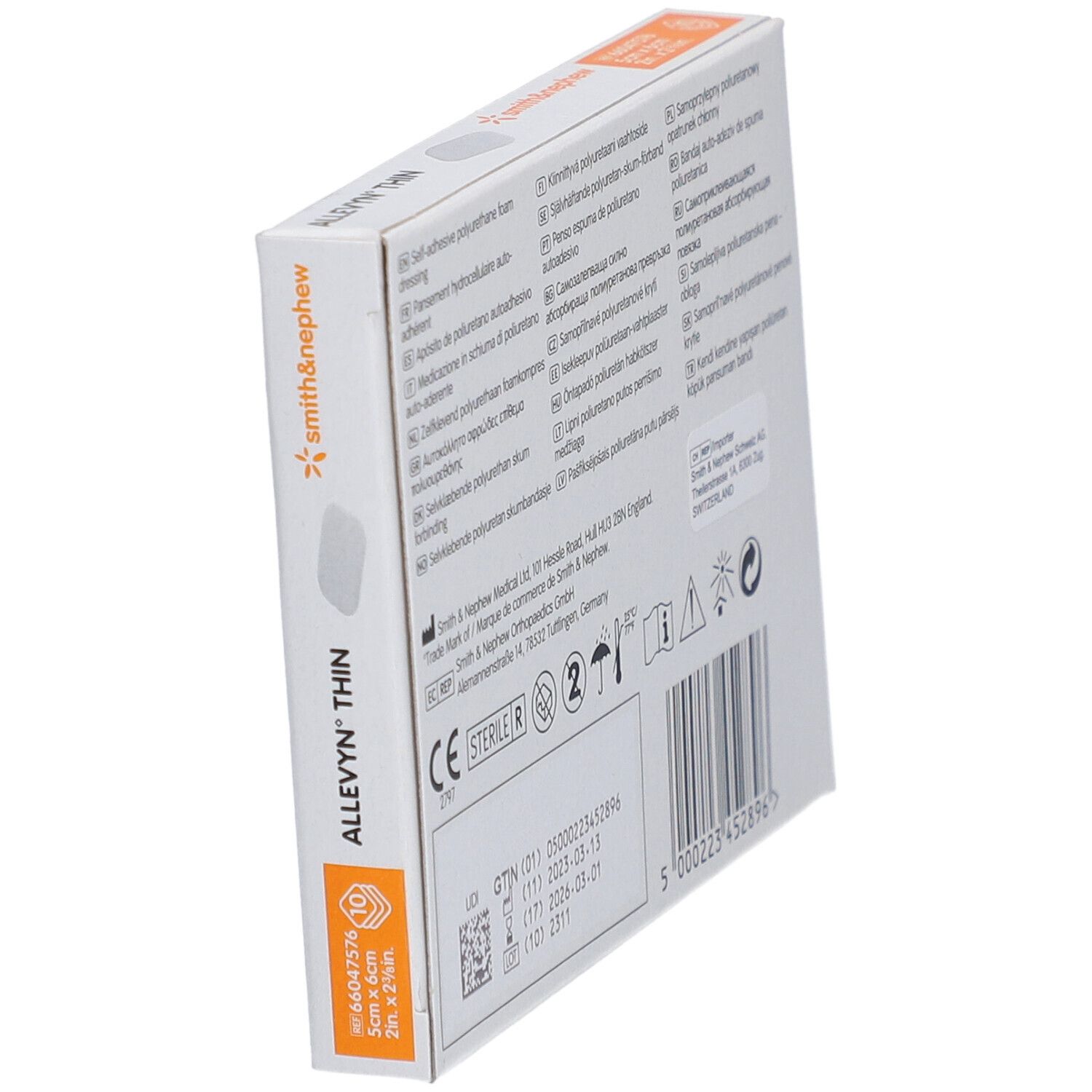 ALLEVYN THIN Pflaster Hydrozellulares selbsthaftendes Pflaster 5 x 6 cm