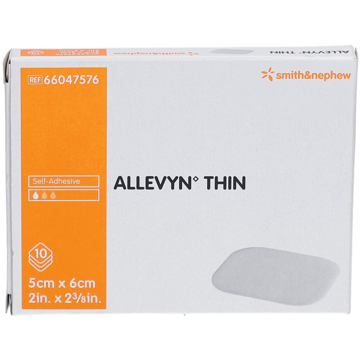 ALLEVYN THIN Pflaster Hydrozellulares selbsthaftendes Pflaster 5 x 6 cm