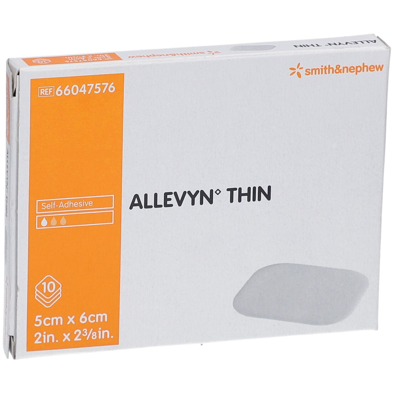 ALLEVYN THIN Pflaster Hydrozellulares selbsthaftendes Pflaster 5 x 6 cm