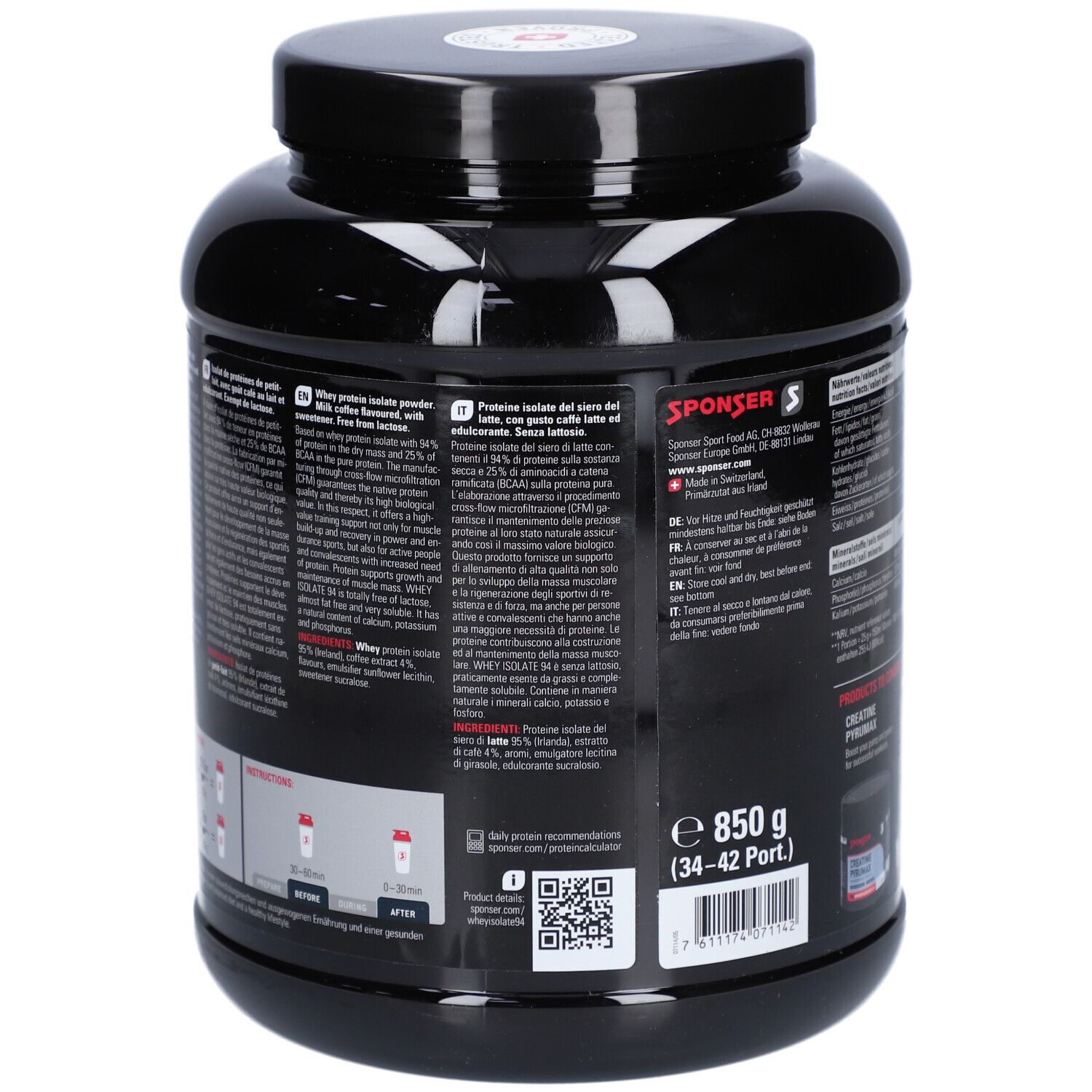 Sponser Whey Isolate 94 Caffè Latte