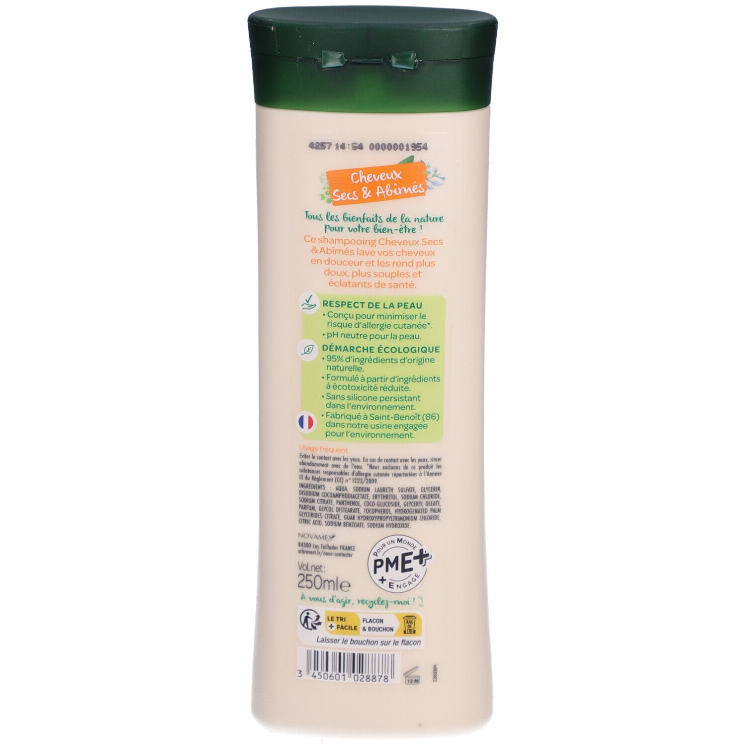 L'ARBRE VERT Shampooing écologique pour cheveux secs et abîmés