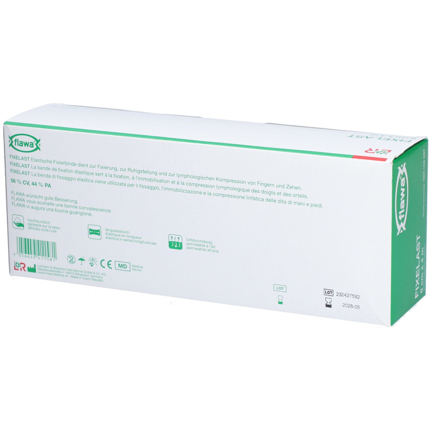 FLAWA Fixelast Bande de fixation élastique 6 cm x 4 m