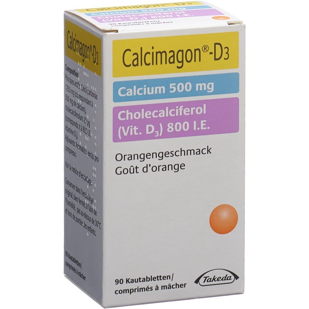 CALCIMAGON D3 Kautabl 500/800 Orange 90 Stk
